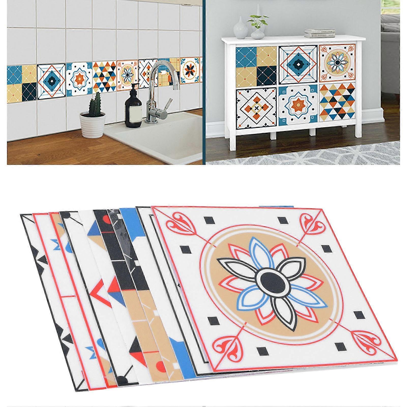 10Pcs Wall Sticker Innovative SelfAdhesive Ceramic Tile Decals Home Kitchen Decoration