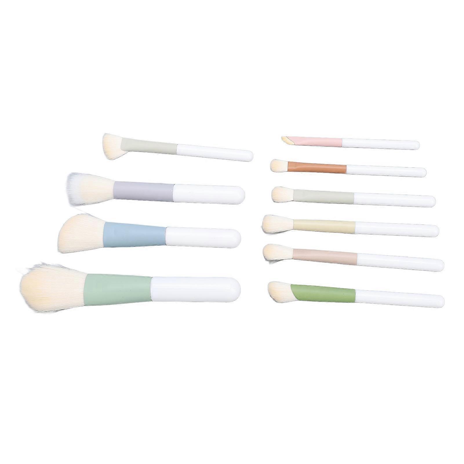 10Pcs Makeup Brush Set Soft Mini Portable Travel Brushes for Eye Nose Shadow Powders 