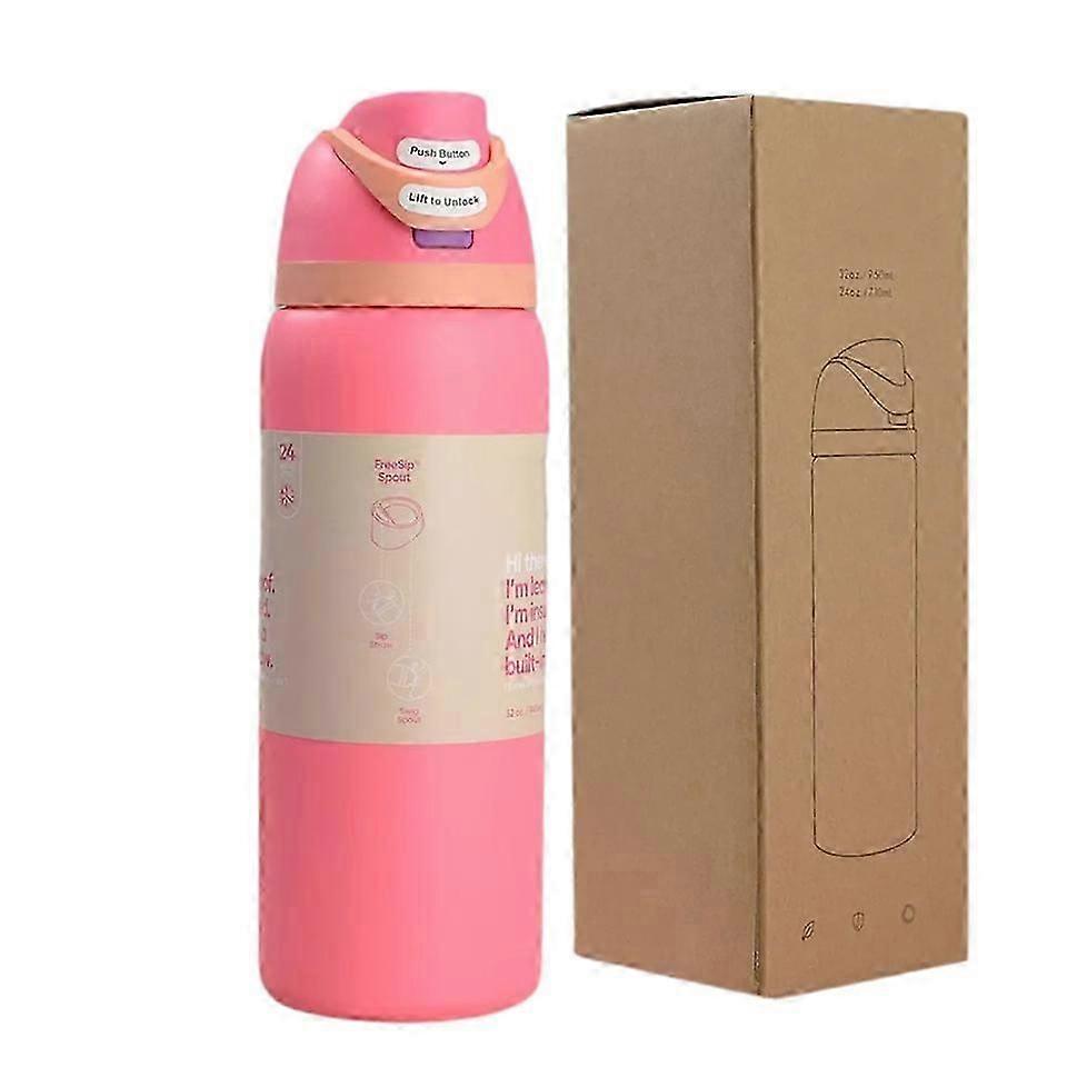 Owala FreeSip 断熱ステンレス鋼ウォーターボトル、ストローサーマルマグ 34OZ