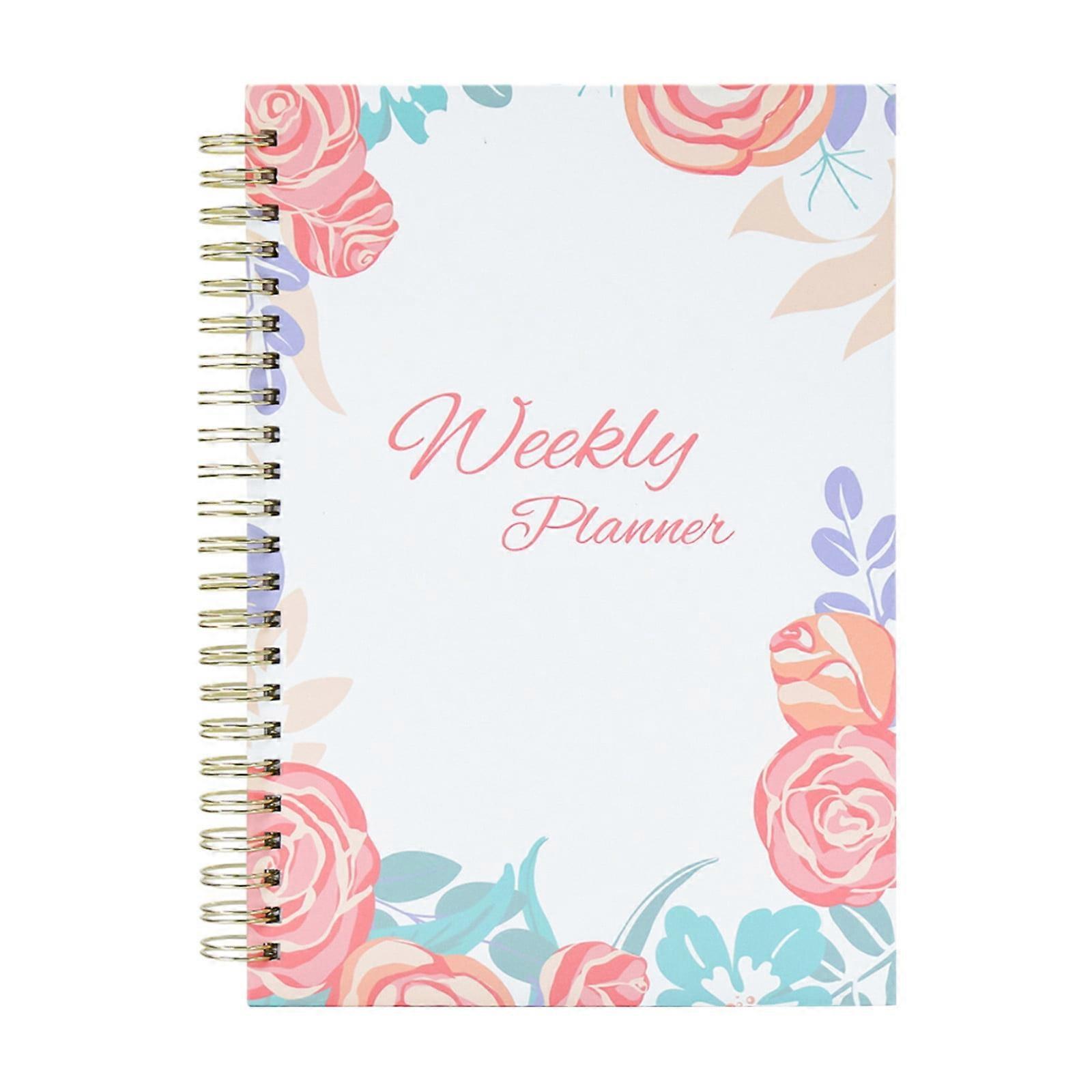 Herrnalise A5 Weekly Planner Notebook - 52 Undated Weeks, Spiral Binding, 8.2"x5.7" - compatible with weekly goals planning