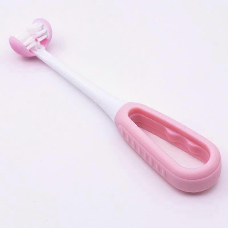 Three-sided Toothbrush Children's Toothbrush Soft Bristle Handle Scraping Tongue Coating Baby