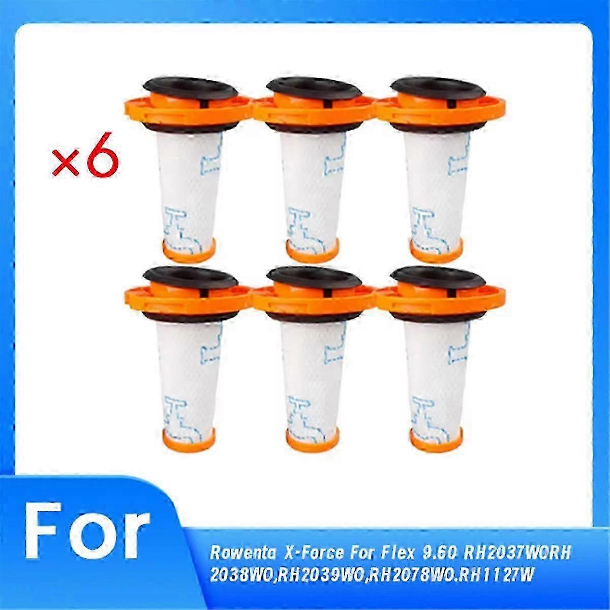 6 Pcs Filters for Rowenta X-FORCE FLEX 9.60 Cordless Vacuum Cleaner SZRH