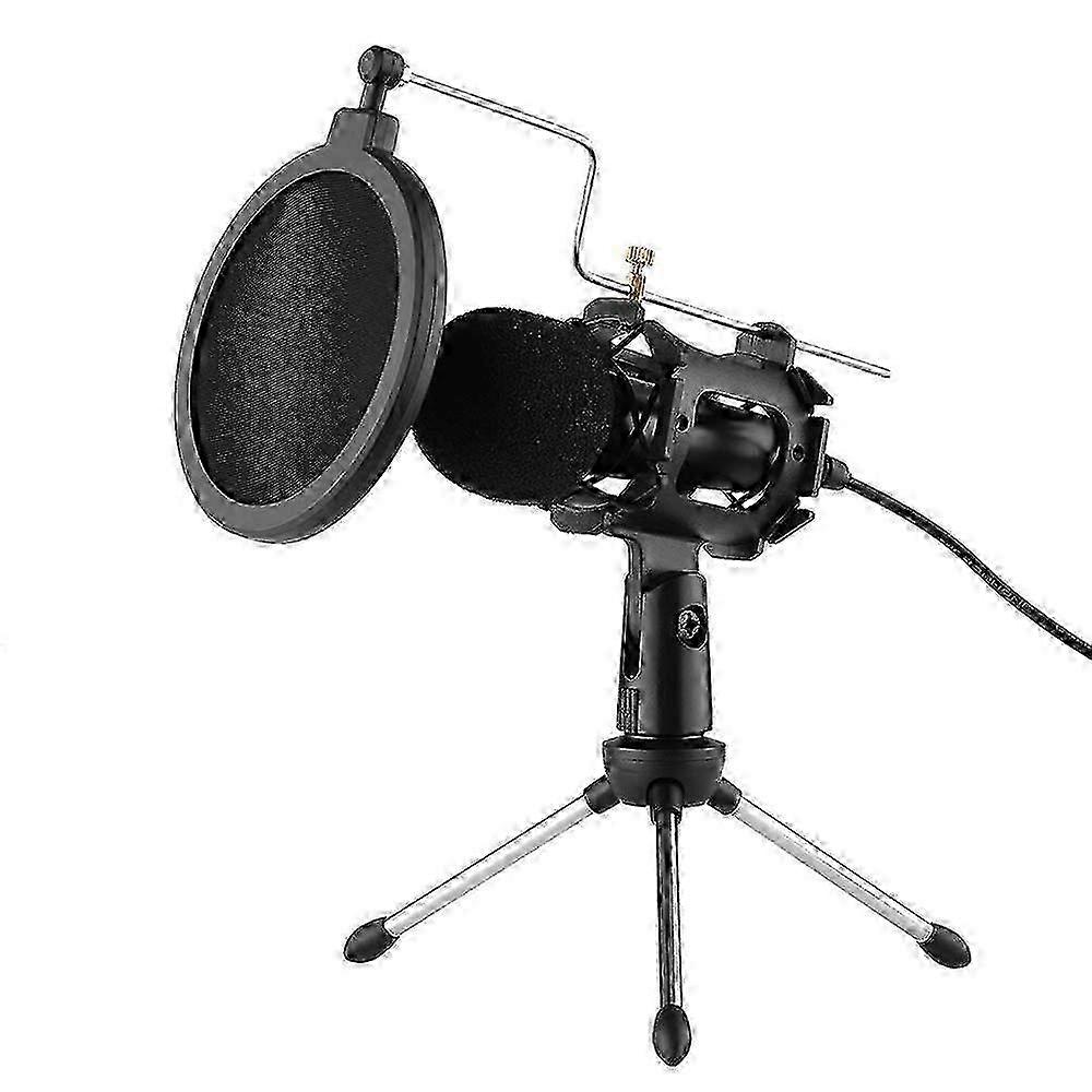 Video microphone kit with mini mic tripod, shock mount, pop filter, adapter cable, 3.5mm plug 2025