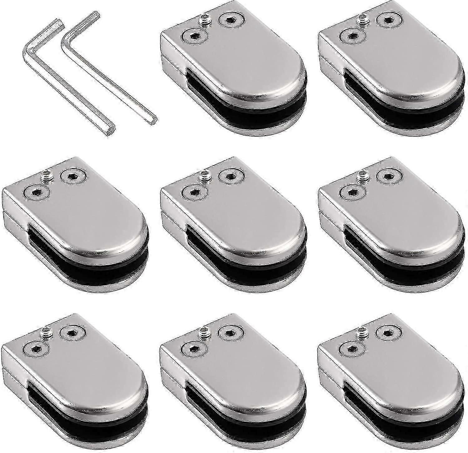 8個ガラスクランプ10-12mmガラスブラケットステンレス鋼ガラス手すり階段H用に調整可能