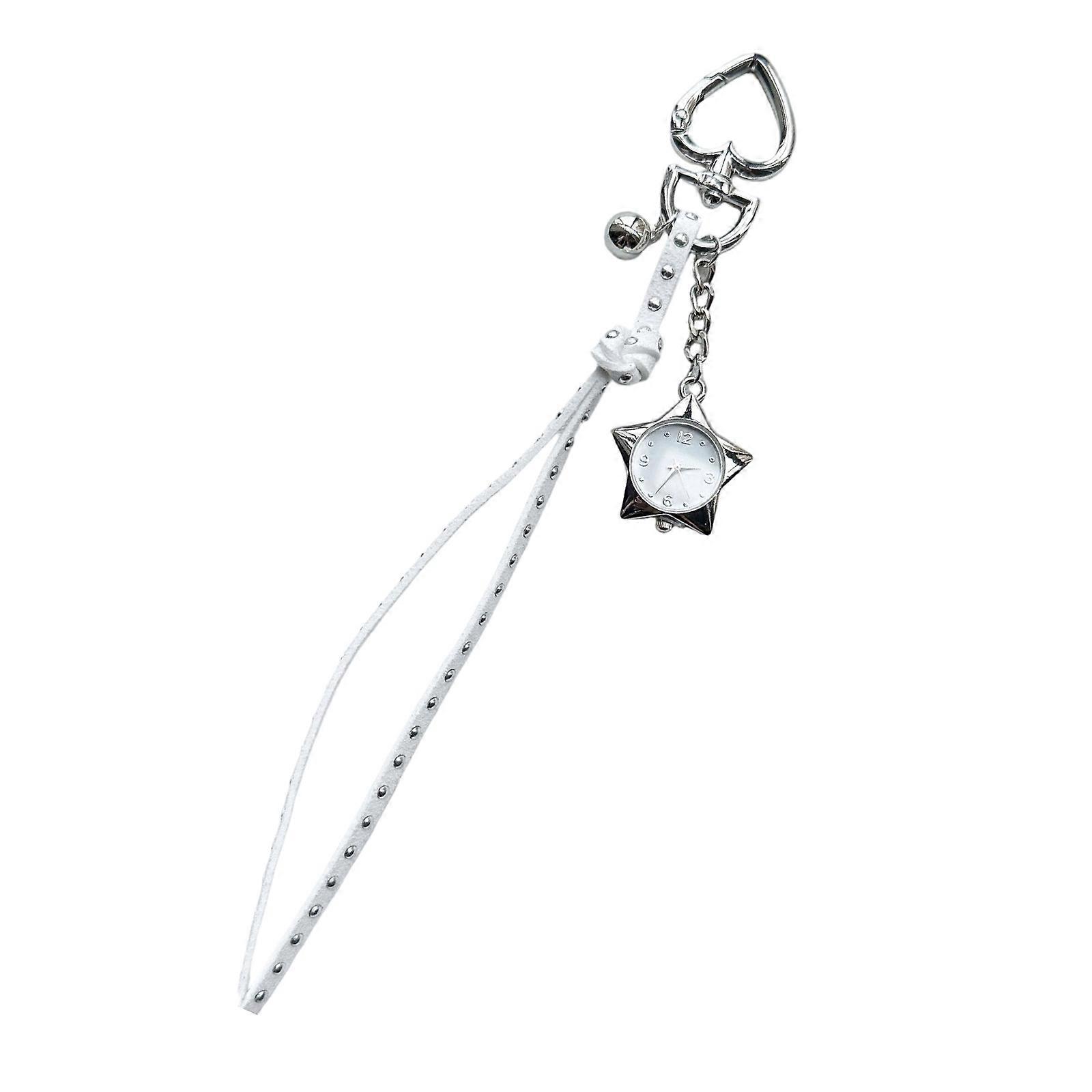 Stylish Star-shaped Watch Key Holder Stylish Design Key Chain Charm For Everyday Use And Unique Gift Giving  White
