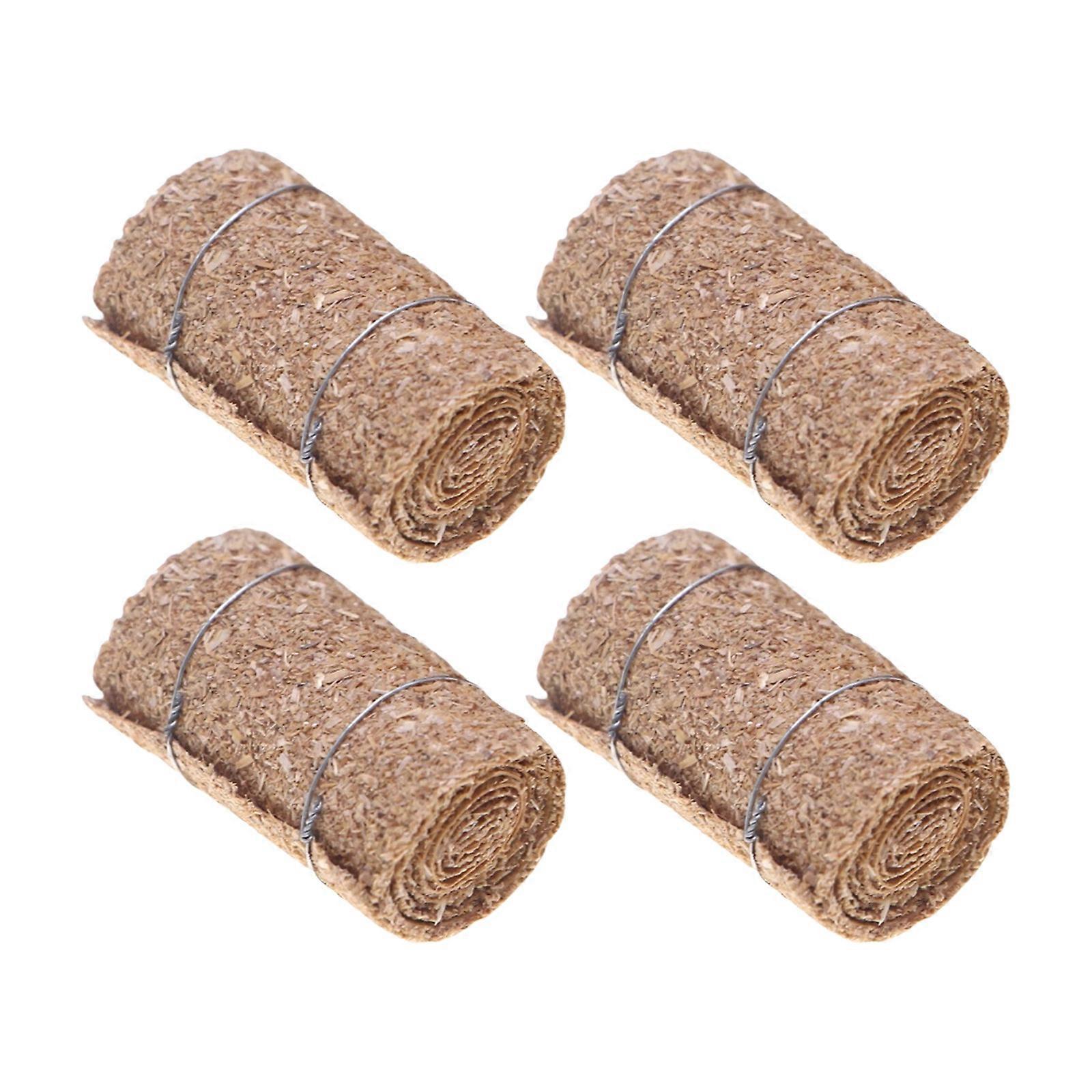 4x Miniature Realistic Straw Grass Bundle For Doll House Farm Scene Display Handmade Craft Model Project Accessory Multicolor