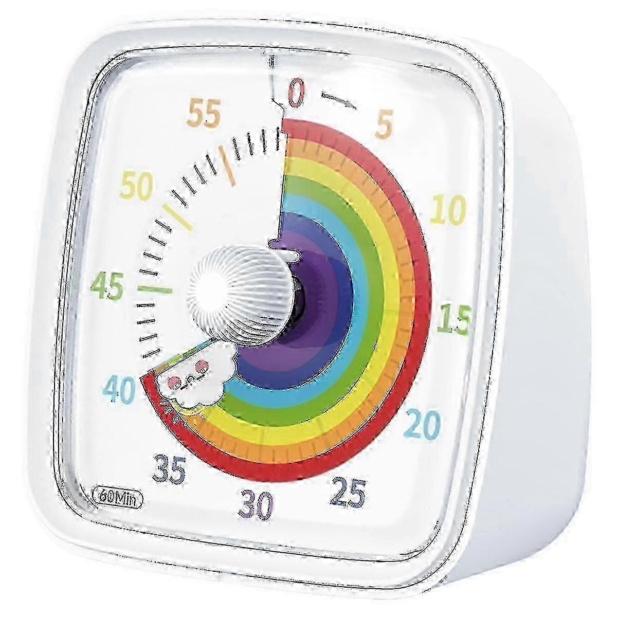 60-Minute Visual Timer with Night Light, Countdown Timer,Pomodoro Timer with Rainbow Pattern for Kids and Adults f74