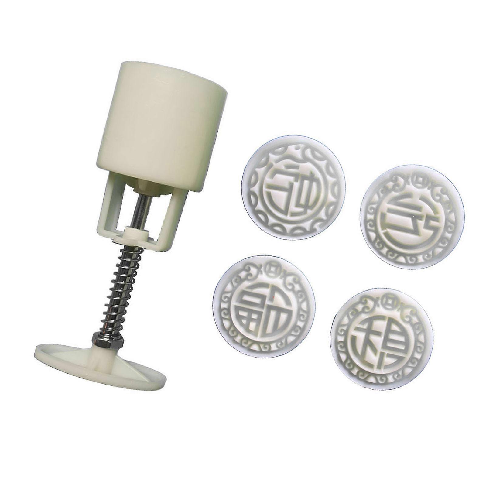 Cookie Stamp 3D New Year Moon Cake Molds Hand Pressure Moon Cake Maker Baking Tool for Snake Year Festival Enduring Multicolor