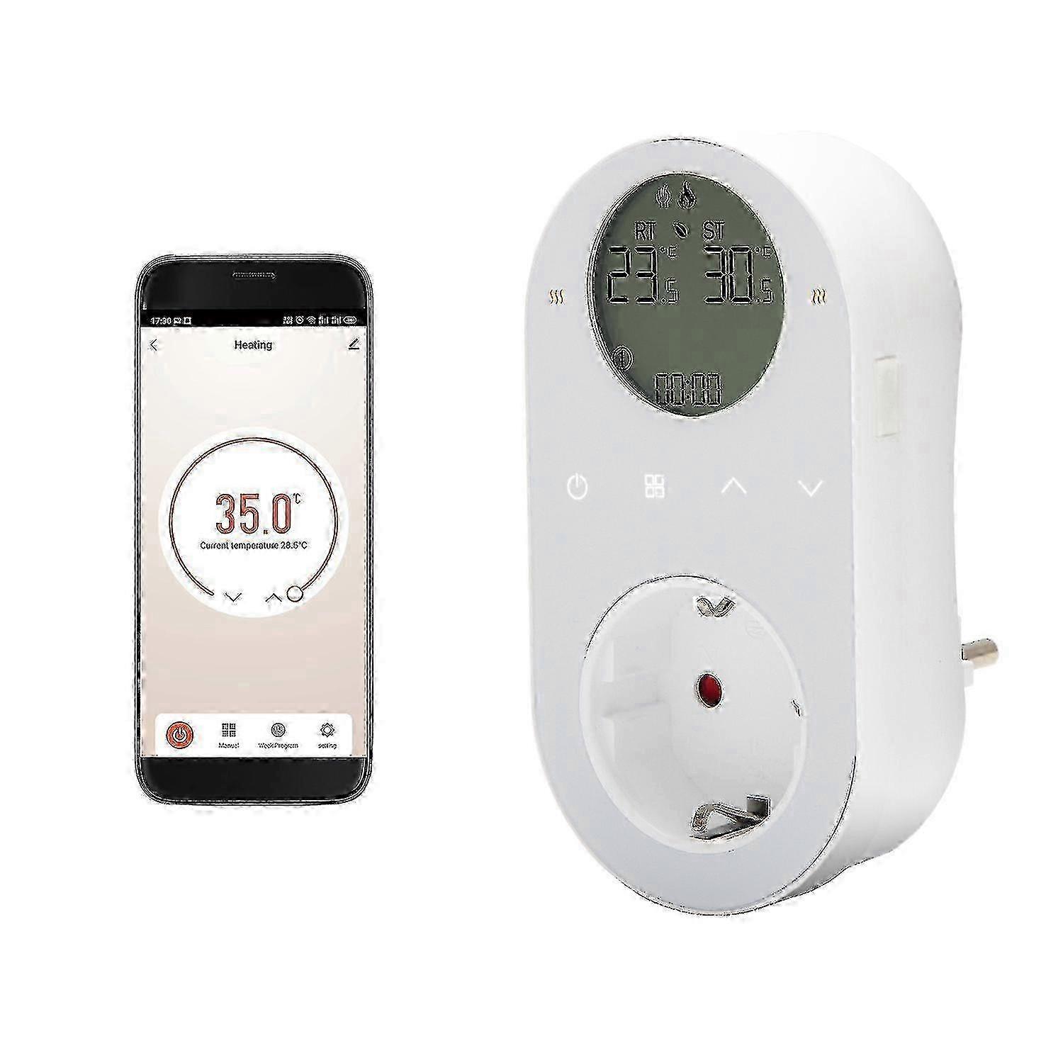 WiFi Digital Thermostat Outlet Plug 16A Outlet Tuya App Voice Control Socket Temperature Controller compatible for Walkbee A