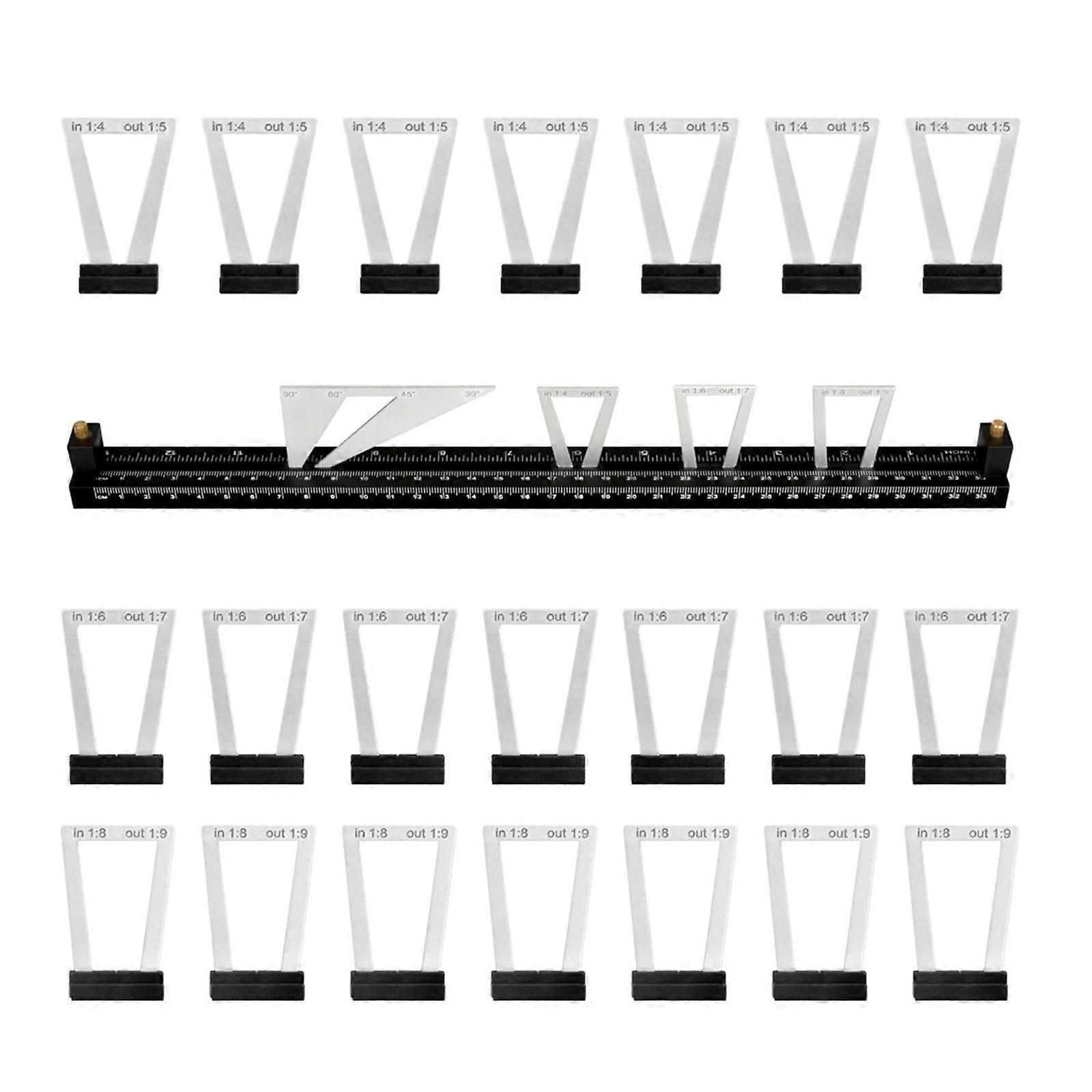 28pcs Comprehensive Dovetails Guide Set Woodworking Scribing Gauges for Improved workflows In Crafts & Hobbyist Projects Multicolor