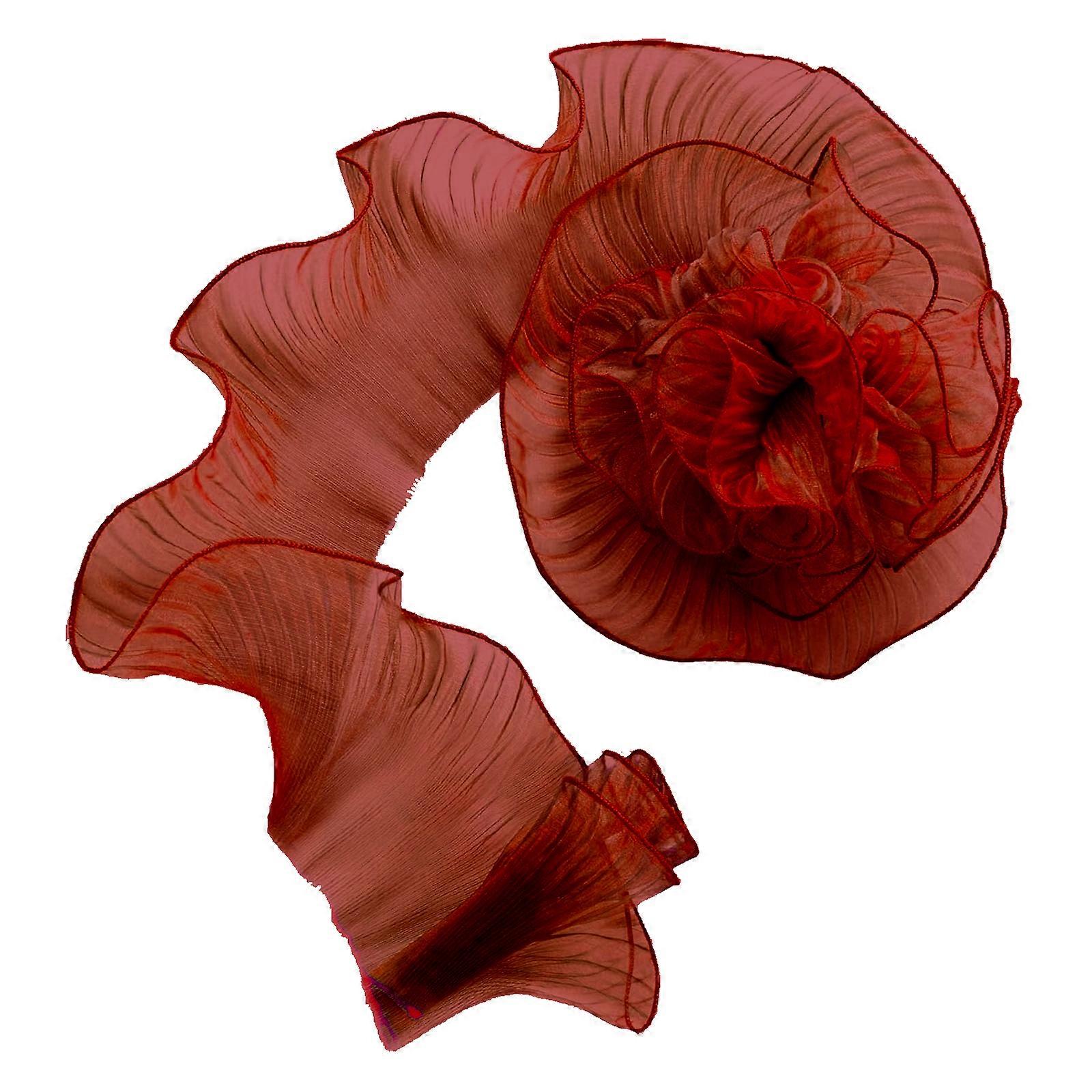 Polyester Lace Fabric 5 Meter Pleated Ruffled Trim Crafting Materials For Sewing Projects  Red