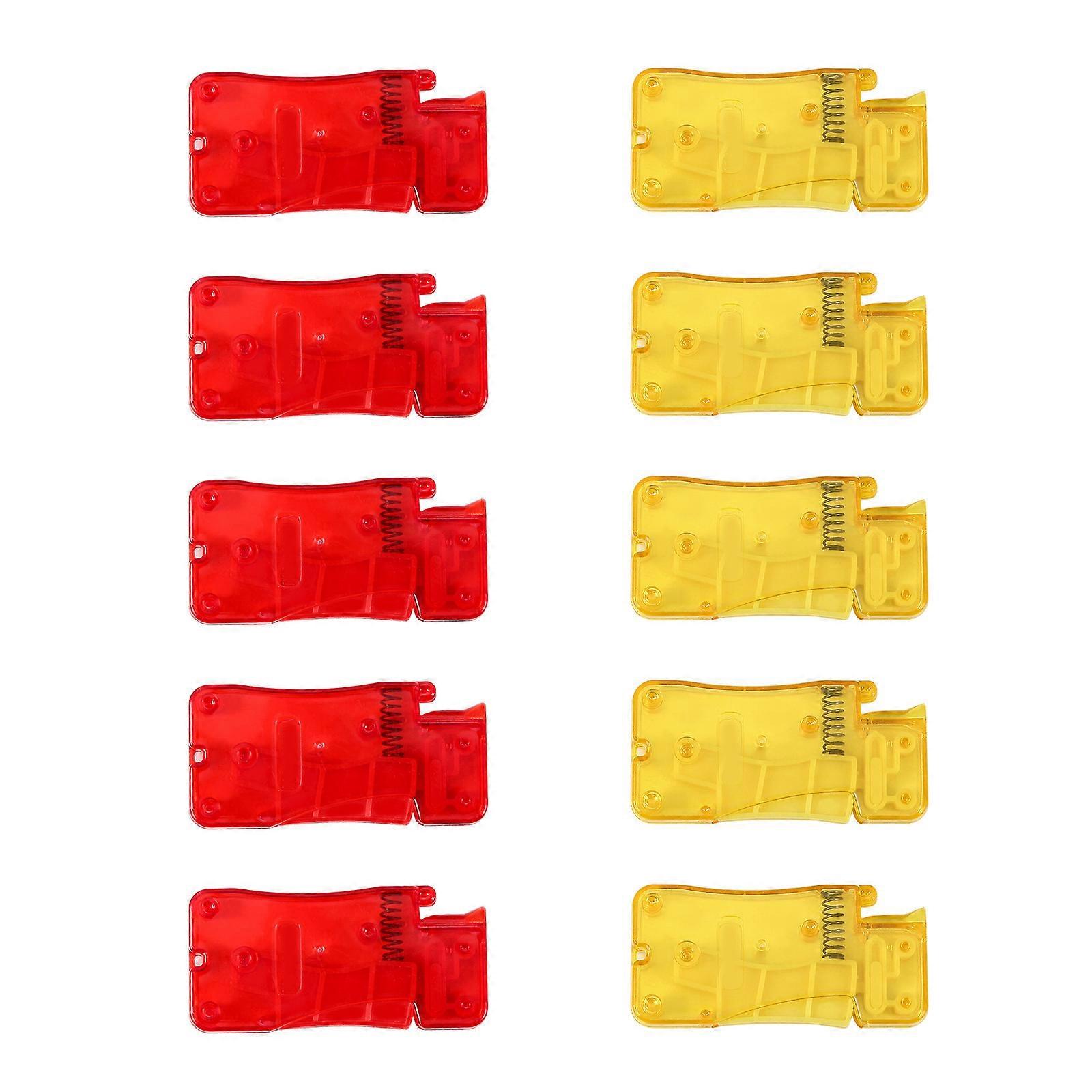 10Pcs Needle Threaders, Fits Varisou Needle Sizes, Automatic Threading Tool Threader for Hand Stitching Machine Sewing  yellow and red