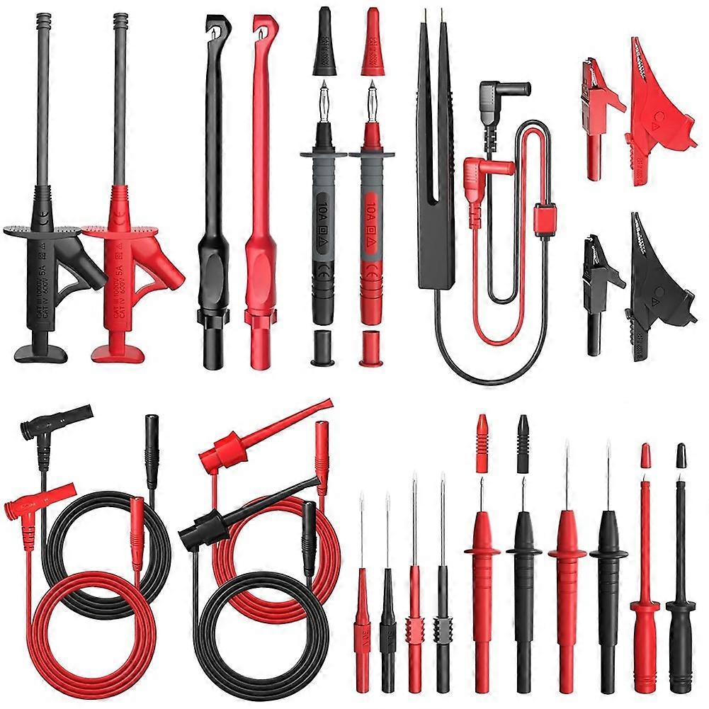 25PCS Multimeter Test Leads Kit, Test Leads Set with Replaceable Alligator Clips,Wire Piercing Prob