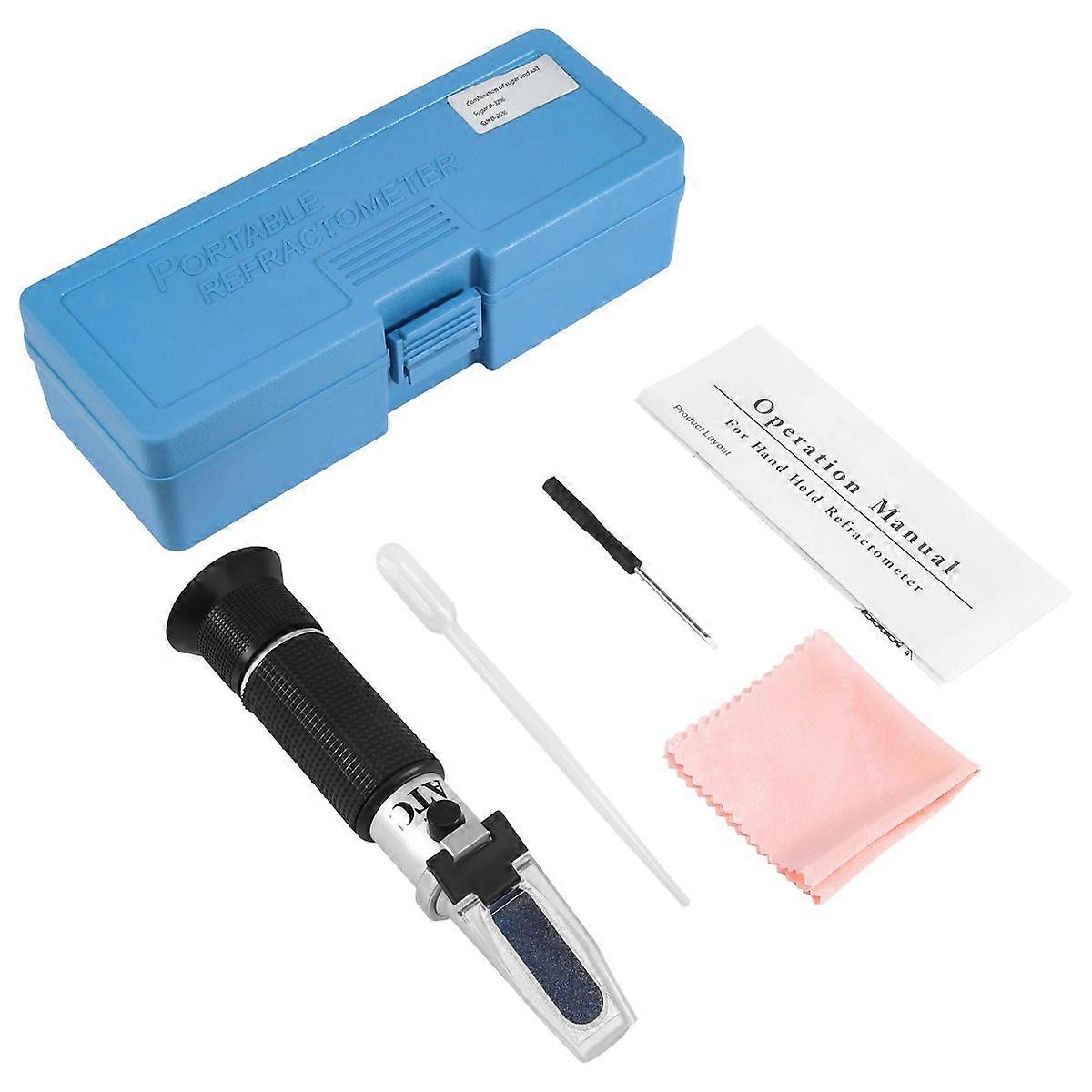 Brix Refractometer with ATC Dual Scale - Specific Gravity & Brix Hydrometer in Wine Making and Beer