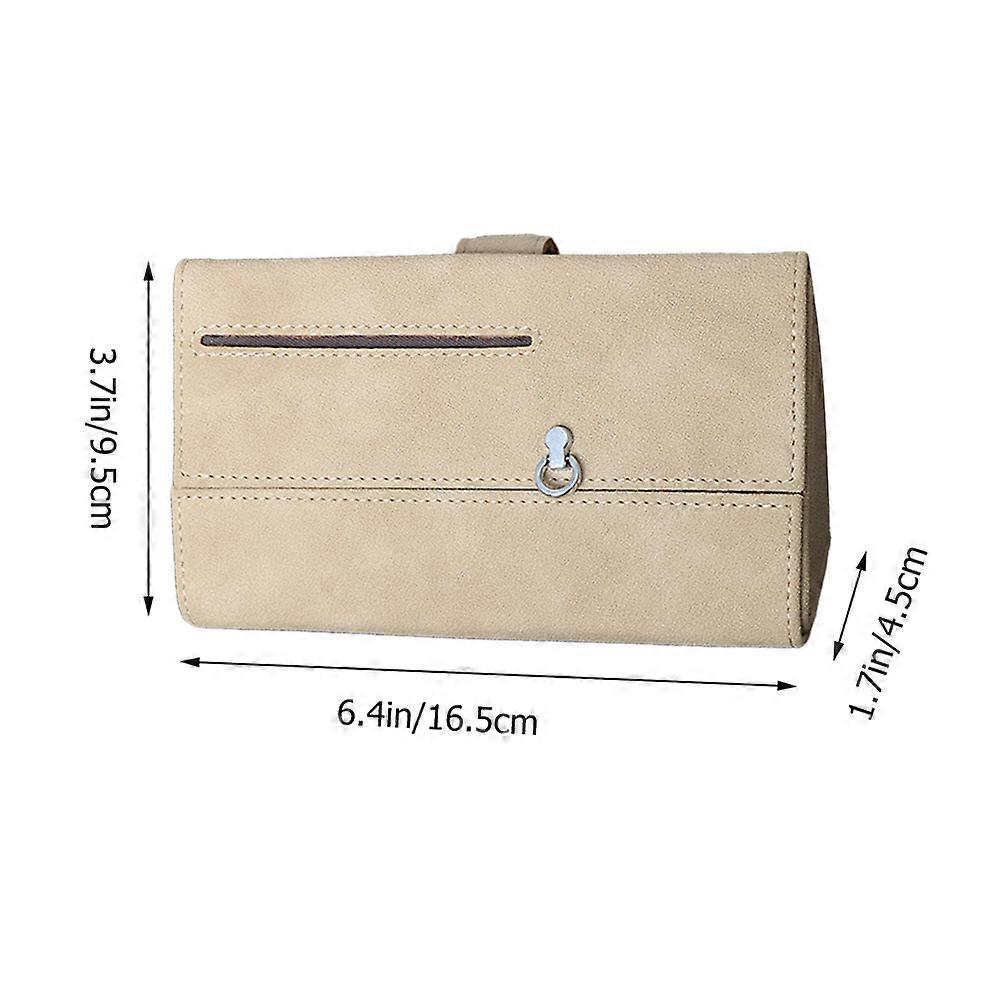Automobile Glasses Case for Vehicle Visor Bag 1Pcs Beige Practical Use
