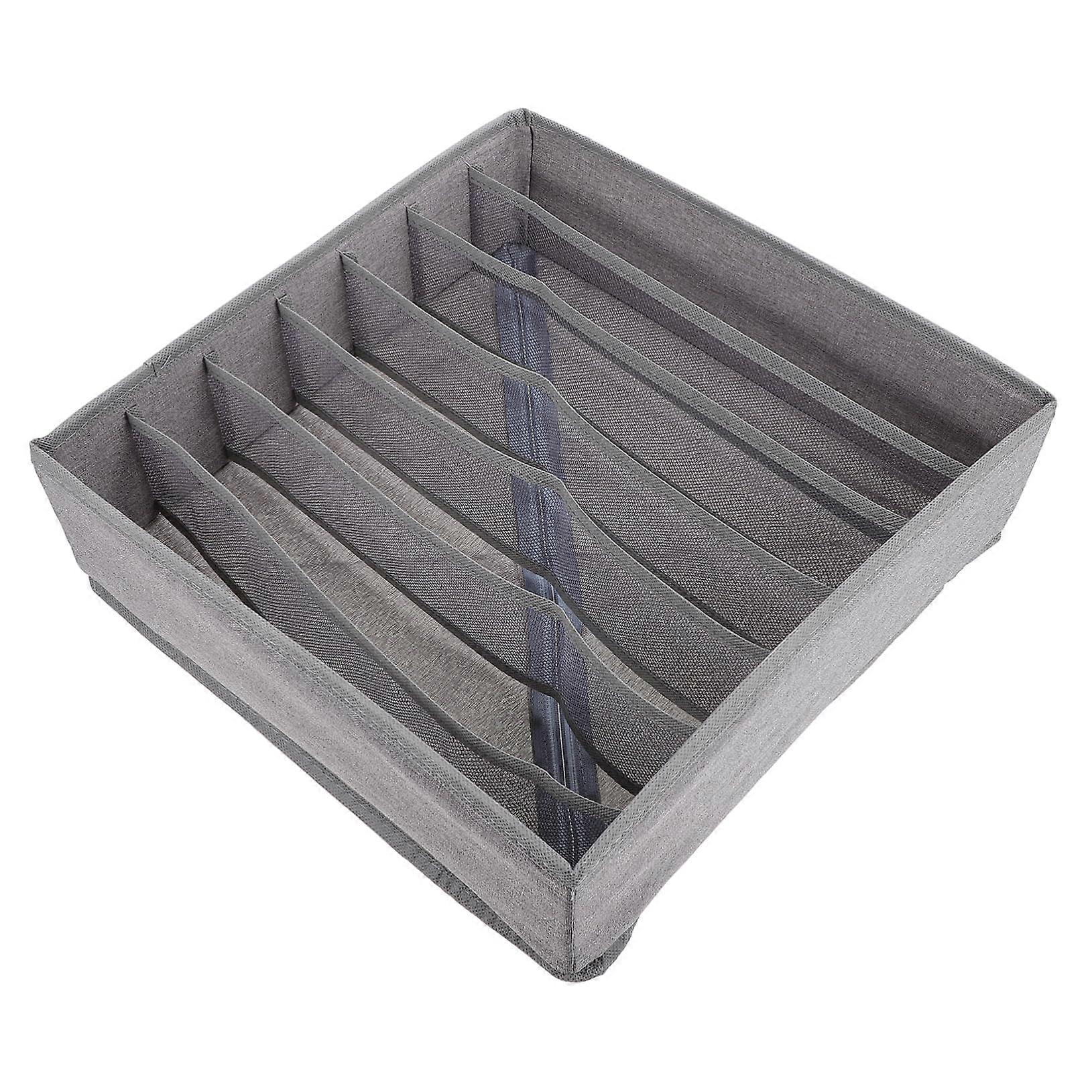 Foldable Underwear Drawer Organizer Washable Mesh Storage Box for Socks and Space Saving Closet Use Light Grey