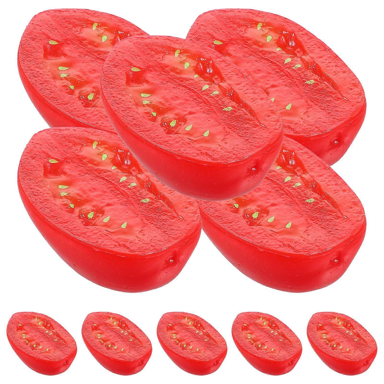 Artificial Vegetable Half Cherry Tomato Models for Display 10Pcs Red PVC