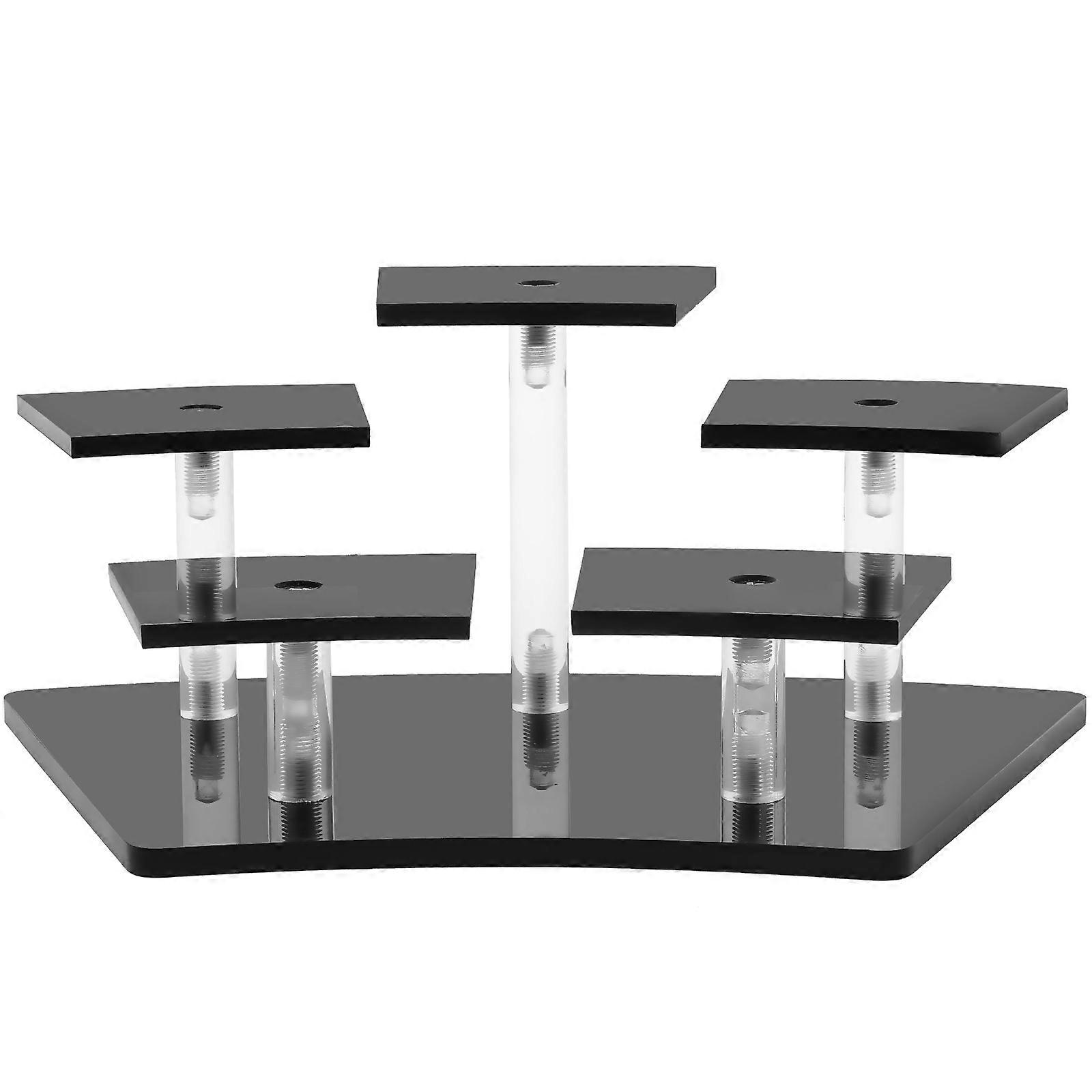 Black Acrylic Display Stand for Action Figures 3Pcs Tiered Storage
