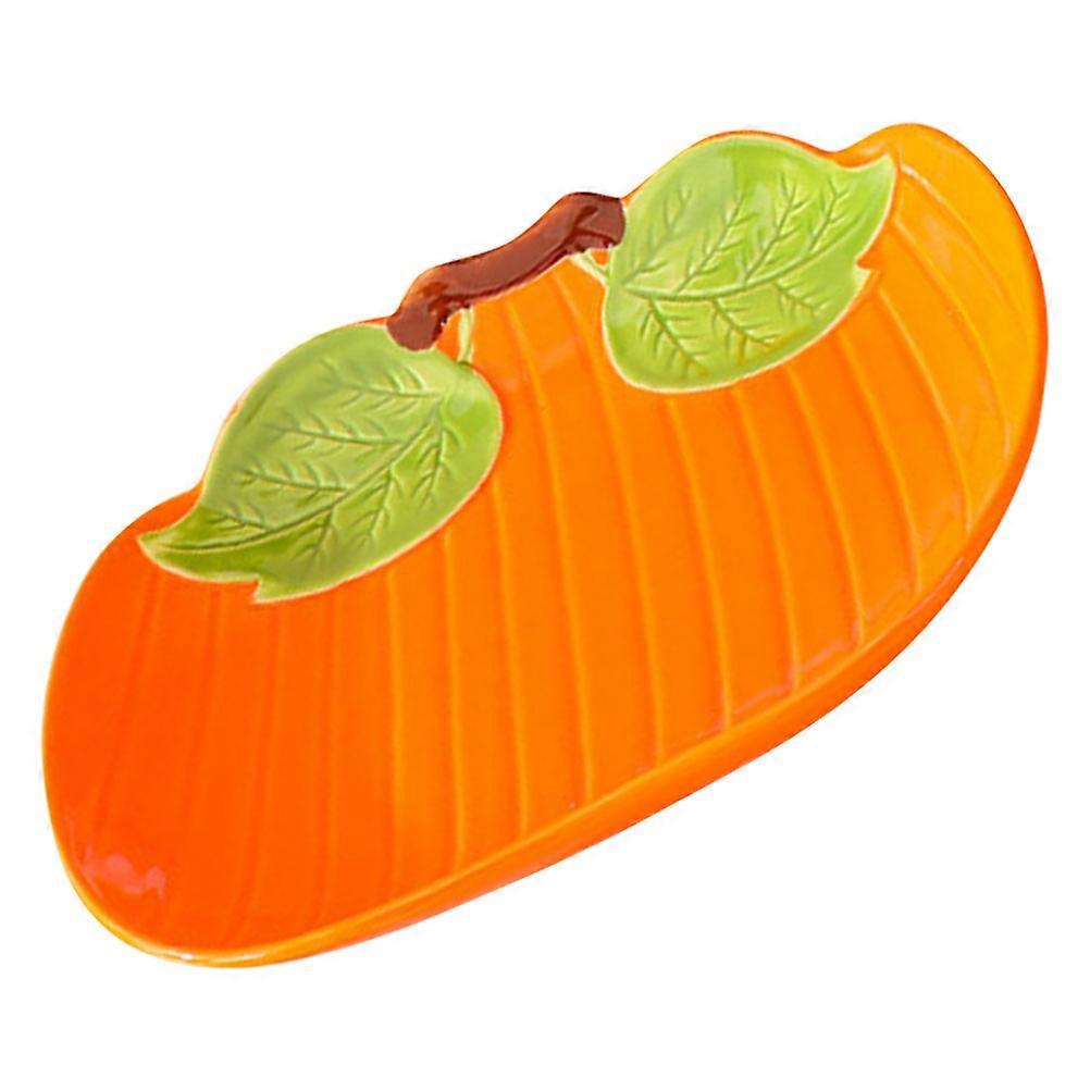 Orange Pumpkin Plate for Dish Serving Ceramic Decorative Serving Plate
