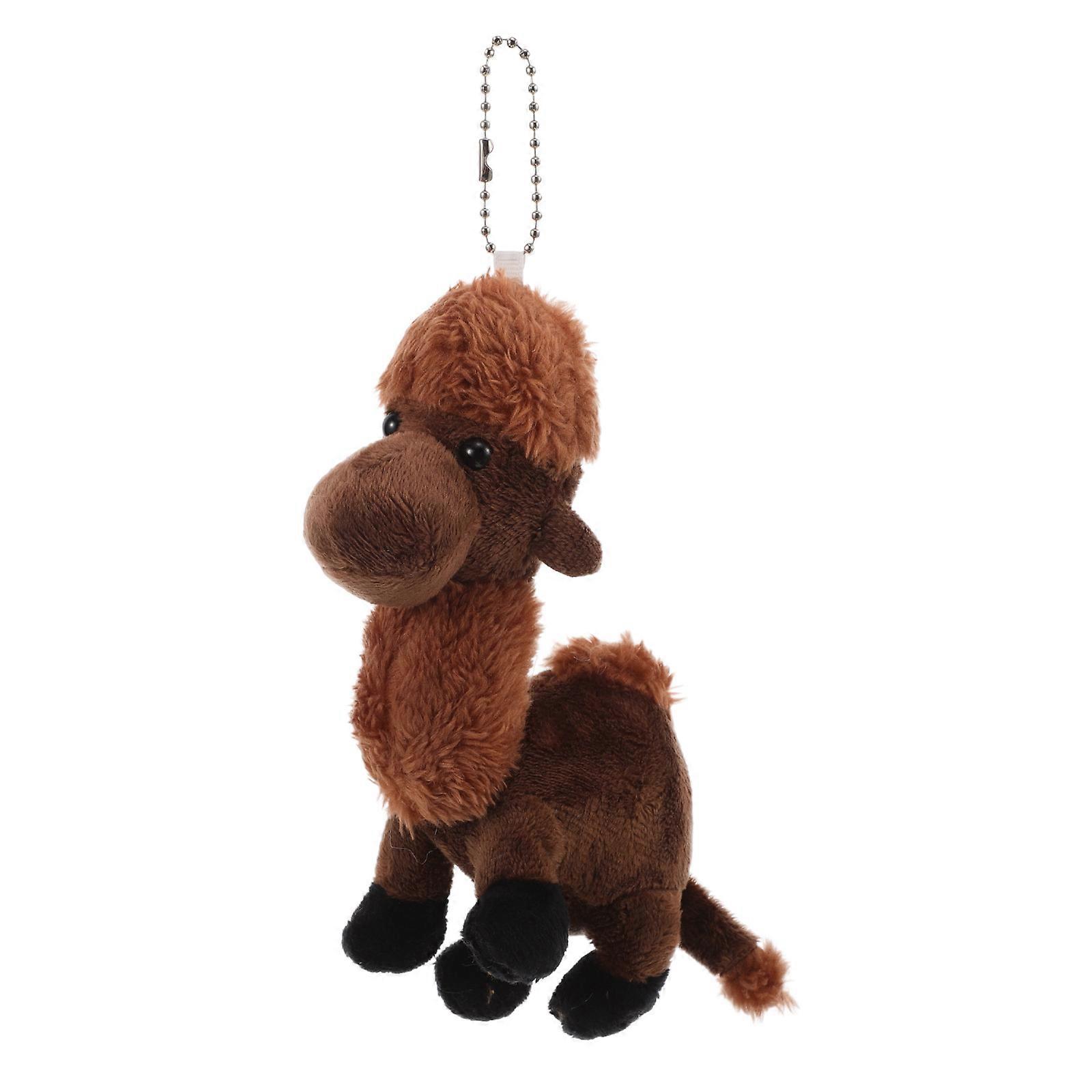 Coffee Plush Camel Keychain for Decor Cute Soft Stuffed Animal