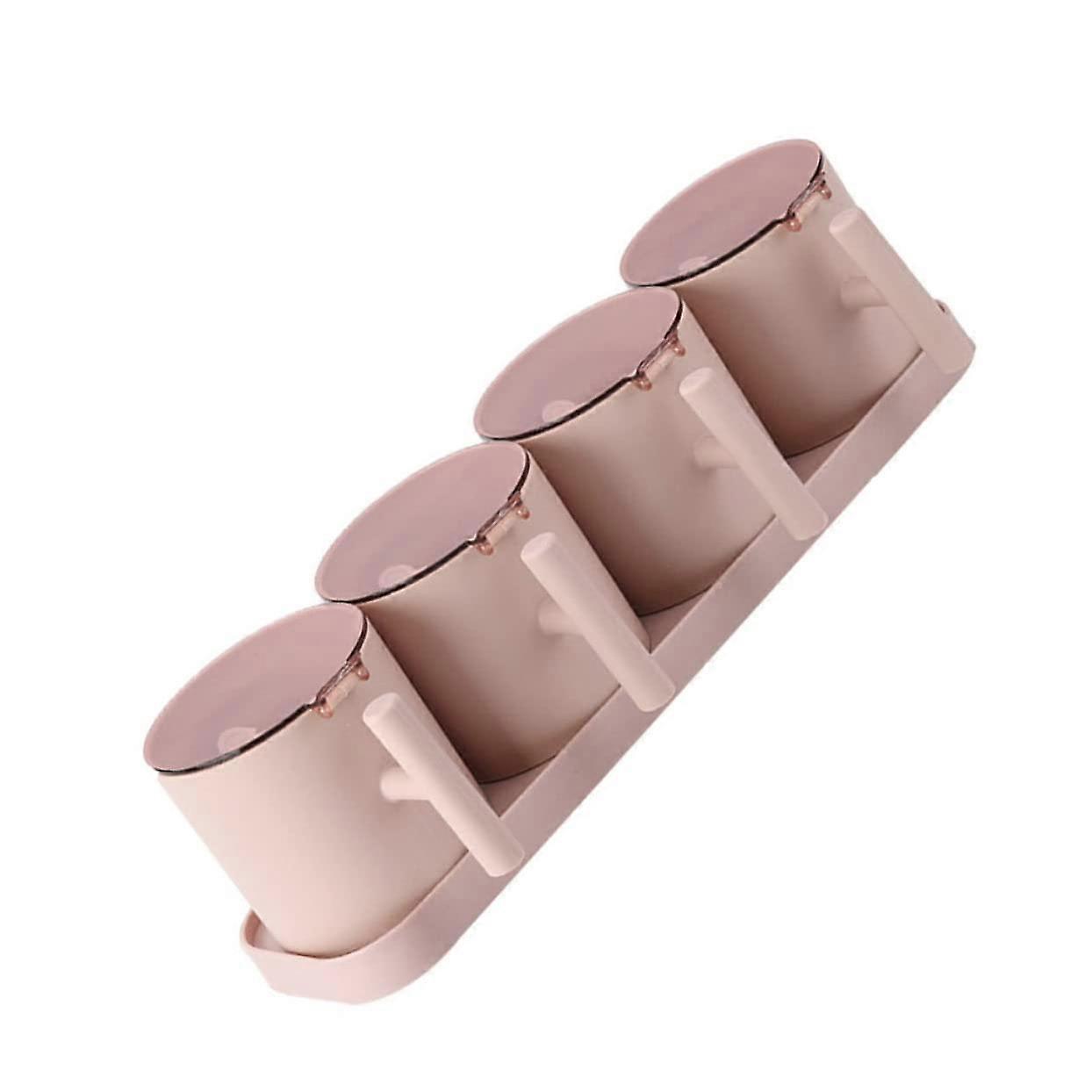 Kitchen Condiment Storage Set with Lids, PP Plastic Spice Containers, SpaceSaving Home Organizer