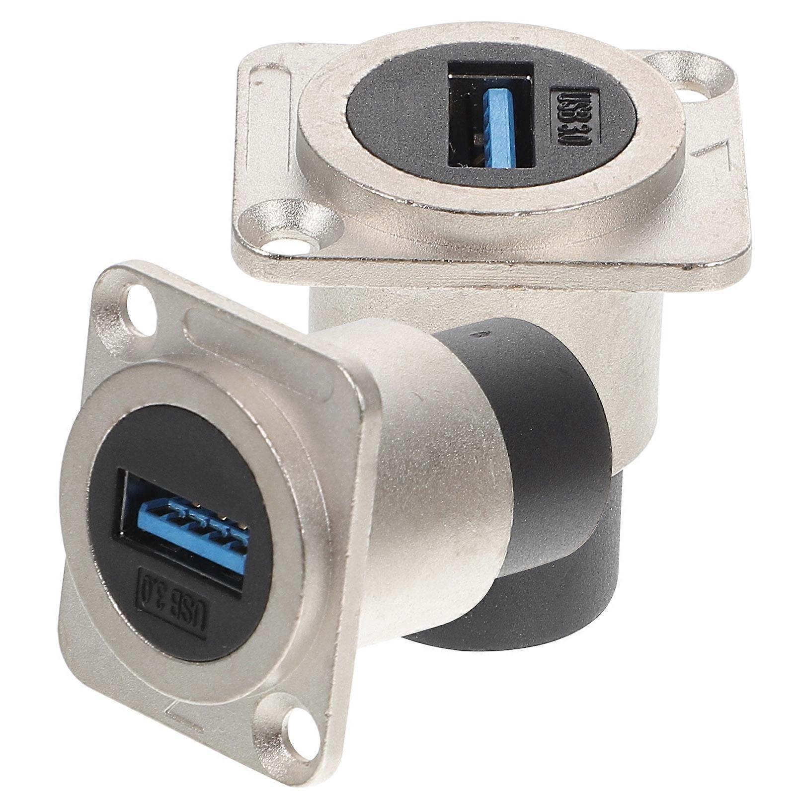 USB 3 0 Bulkhead Connector Water Resistant IP67 Zinc Cast Panel Mount 2 Pack Data Extension Adapter