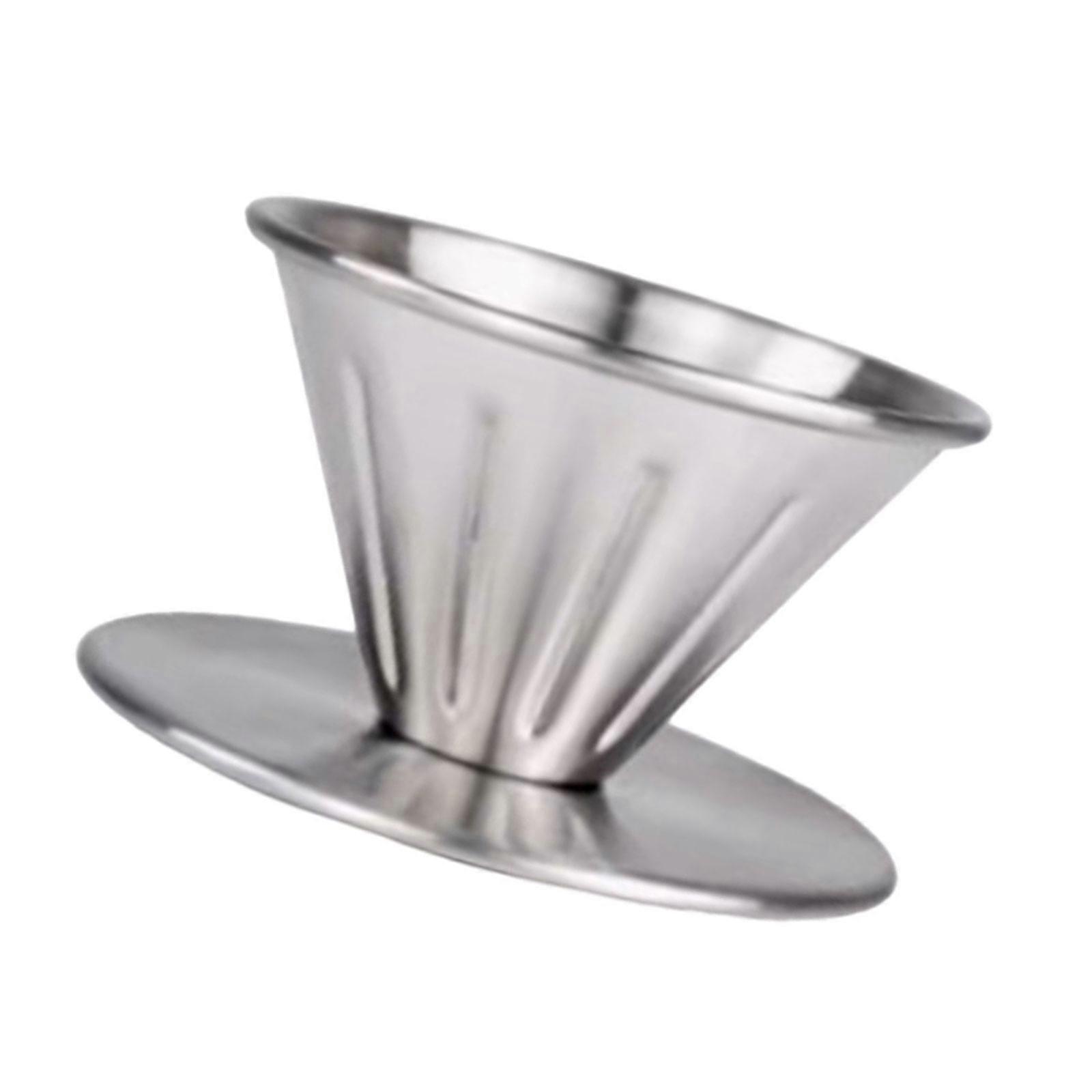 Multifunksjonell Kaffe Dripper Flat Bunn Kaffe Dripper Hell Over Kaffe Filter Kaffe Filter Kaffe Tilbehør Sølv