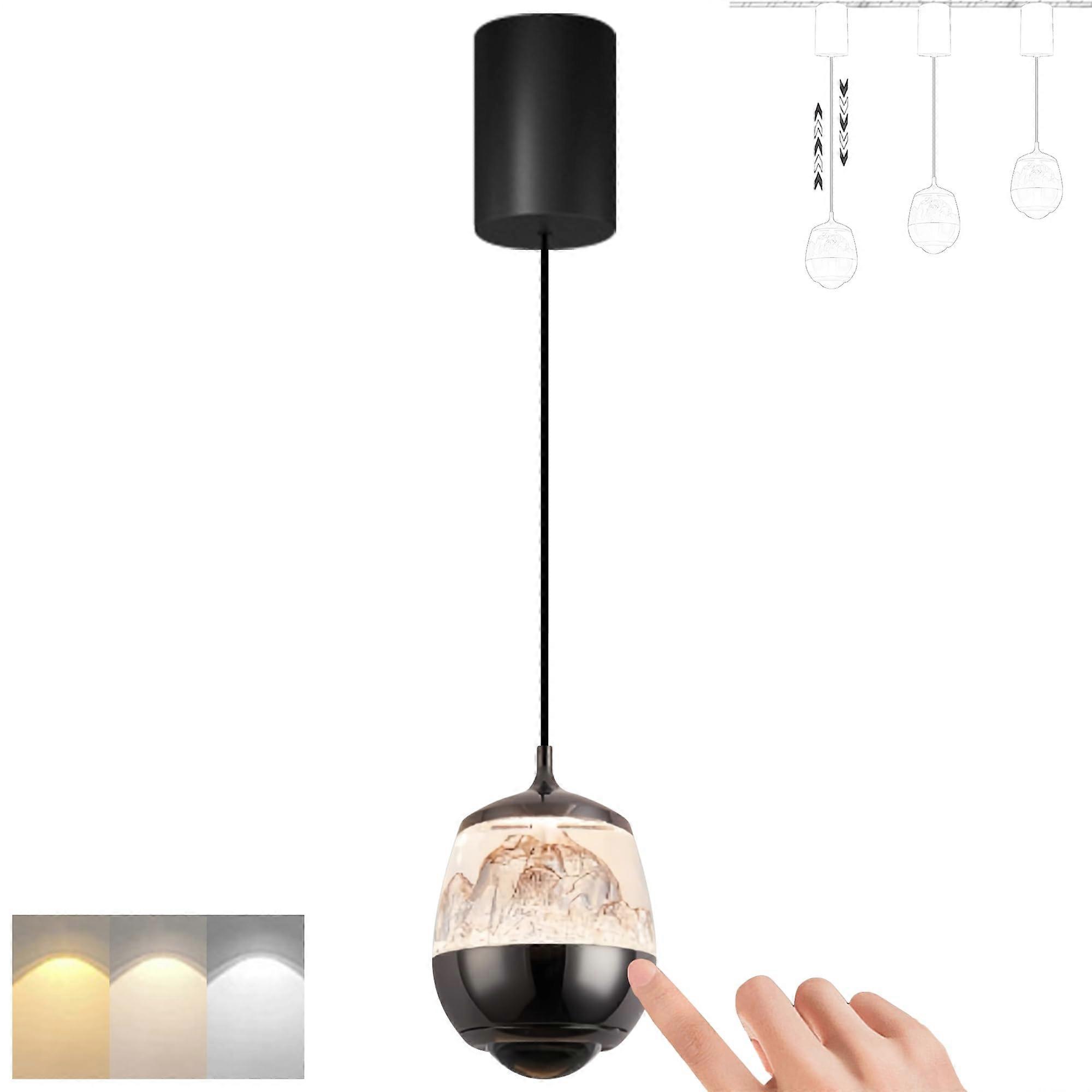 LED Pendant Light with Touch Control Dimming, Adjustable Height, 7W Energy Saving for Kitchen Bedroom Dining