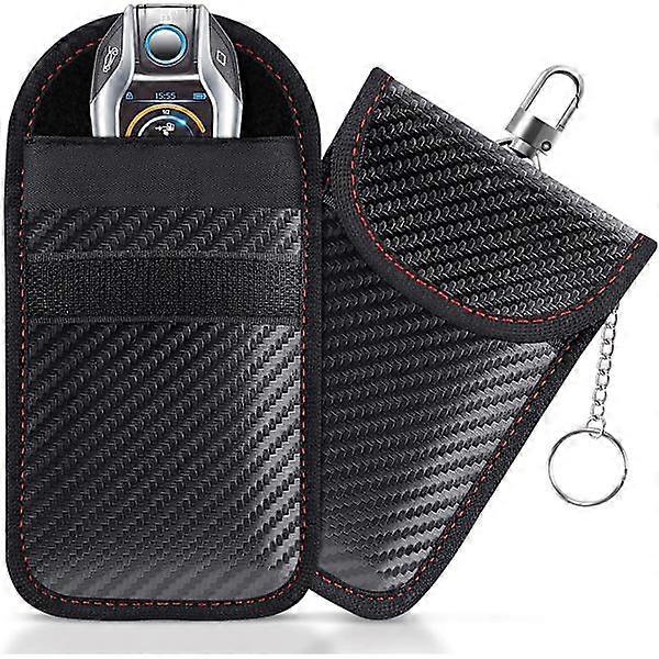 2pcs Car Key Bag, Key Signal Blocking Bag, Keyless Car Key Case, Car Security Blocking Bag, Anti-Theft Remote Key Cover S