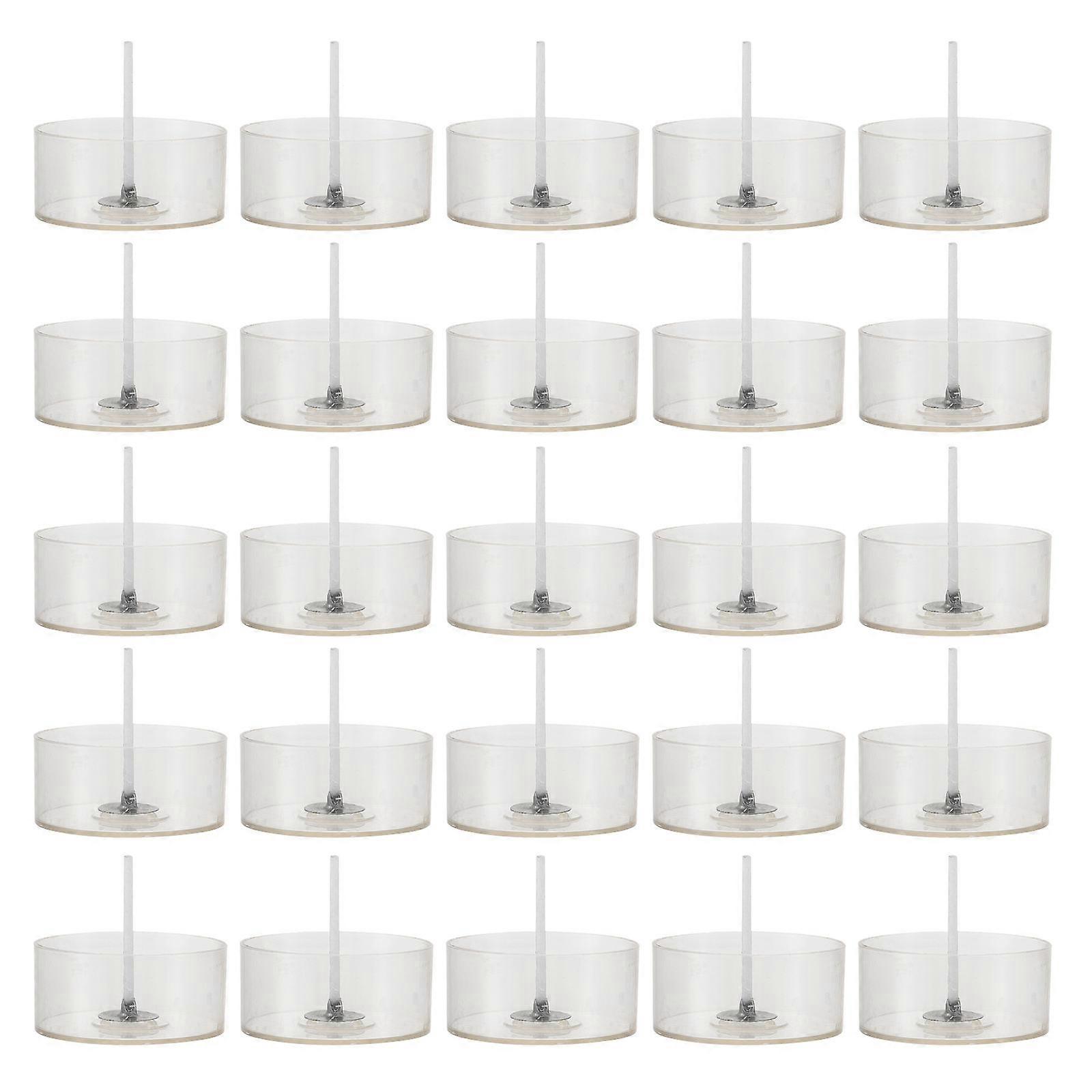 DIY Candle Wick with Plastic Round Tealight Cups for Candle Making Kit 4Sets