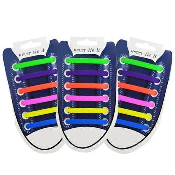 Lazy tie-free shoelaces - Silicone elastic rubber - 6 pairs of holes - Multiple color choices White one size