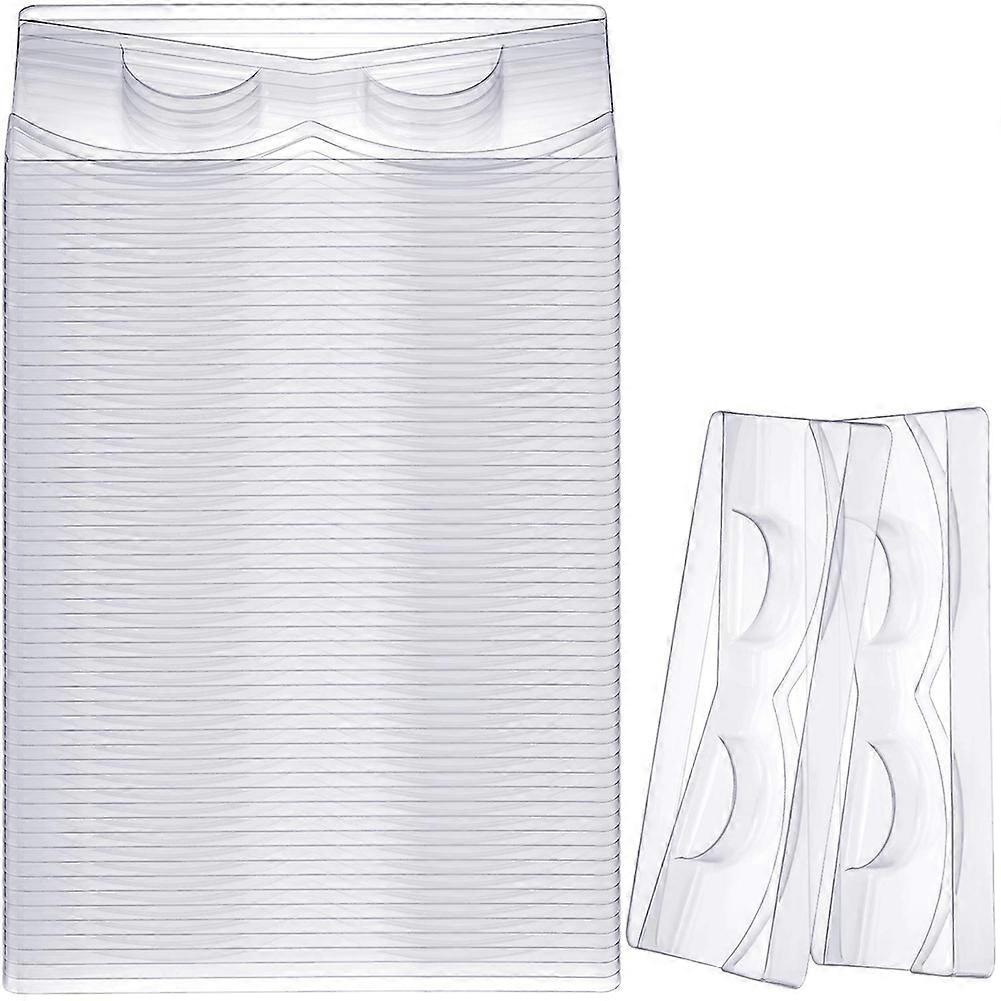 50 Piece Rectangle Lash Trays Holder Plastic Eyelash Trays for False Eyelash Packaging Box Eyelash Storage Case