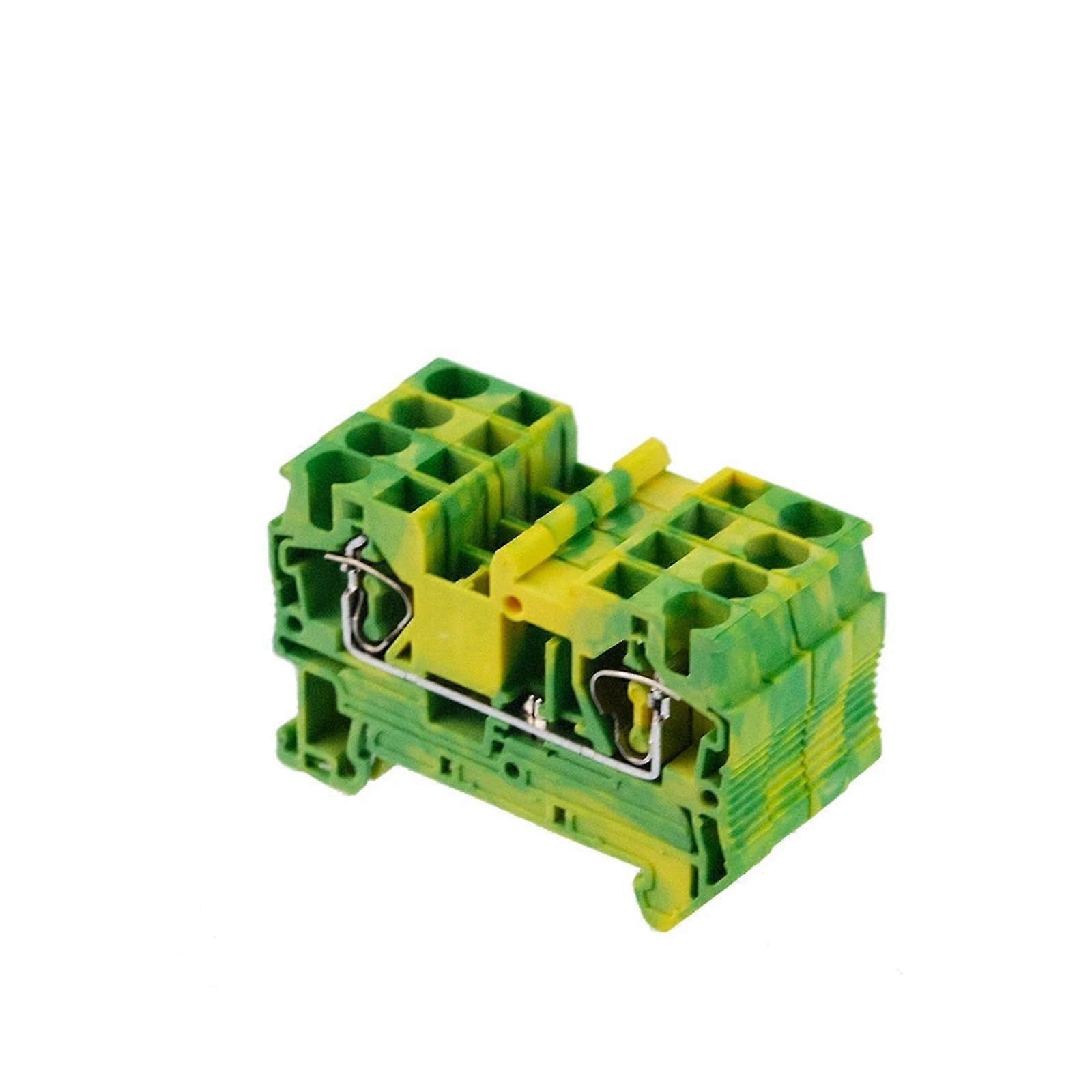 DIN Rail Terminal Blocks 10pcs Screwless Spring Cage PE Ground 2.5mm² Quick Connect Secure Mount