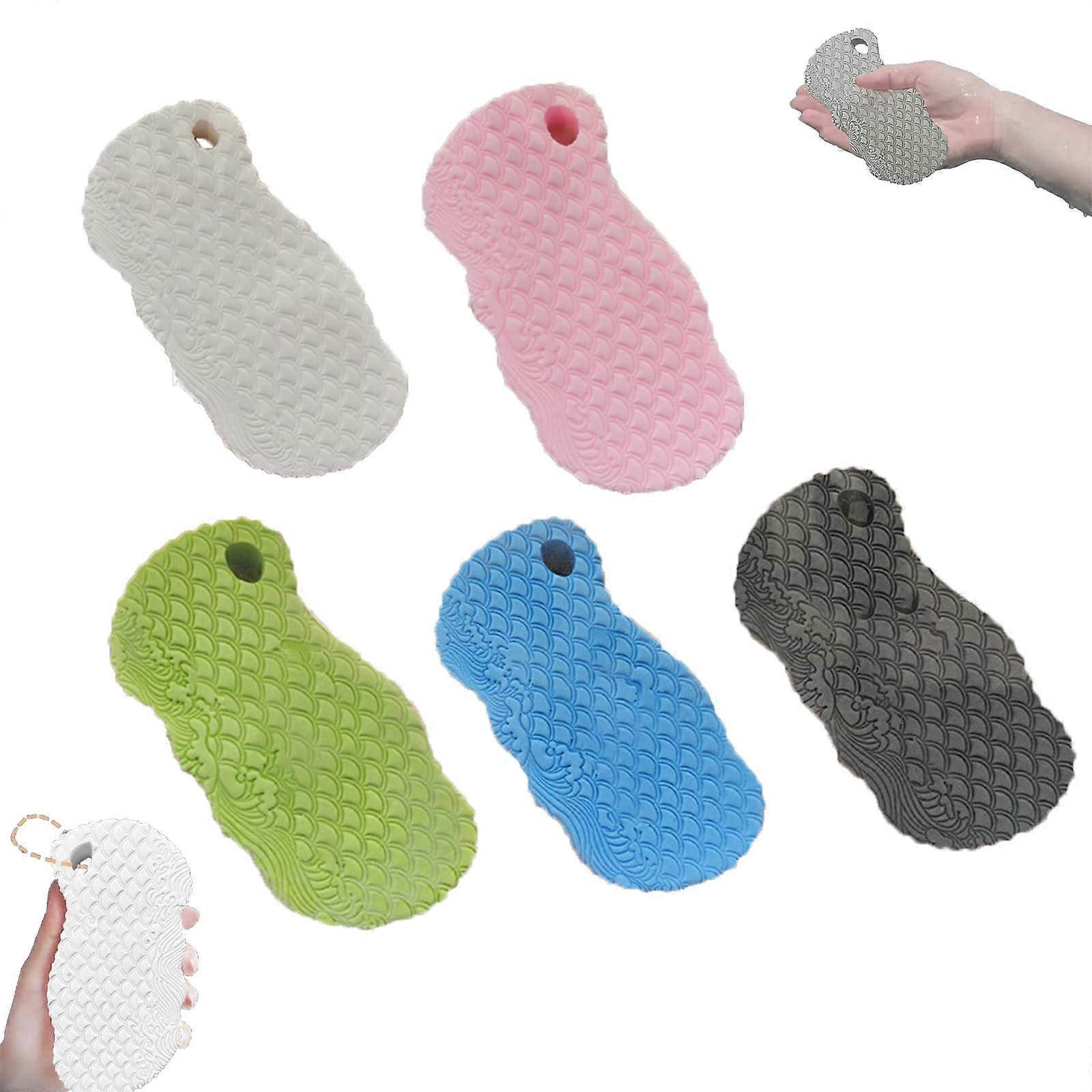 Exfoliating Bath Sponge Set 5pcs Soft Body Scrubber Quick Dry with Hanging Loop for Adults and Kids