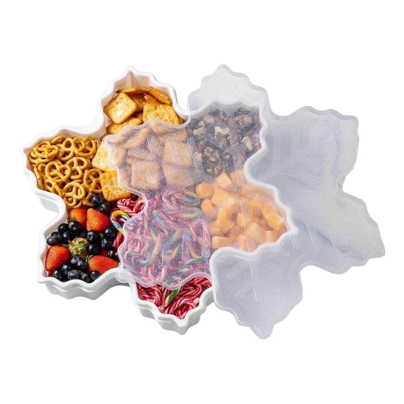 Christmas Serving Tray with Lid for Candy and Biscuits, Durable Festive Snack Organizer