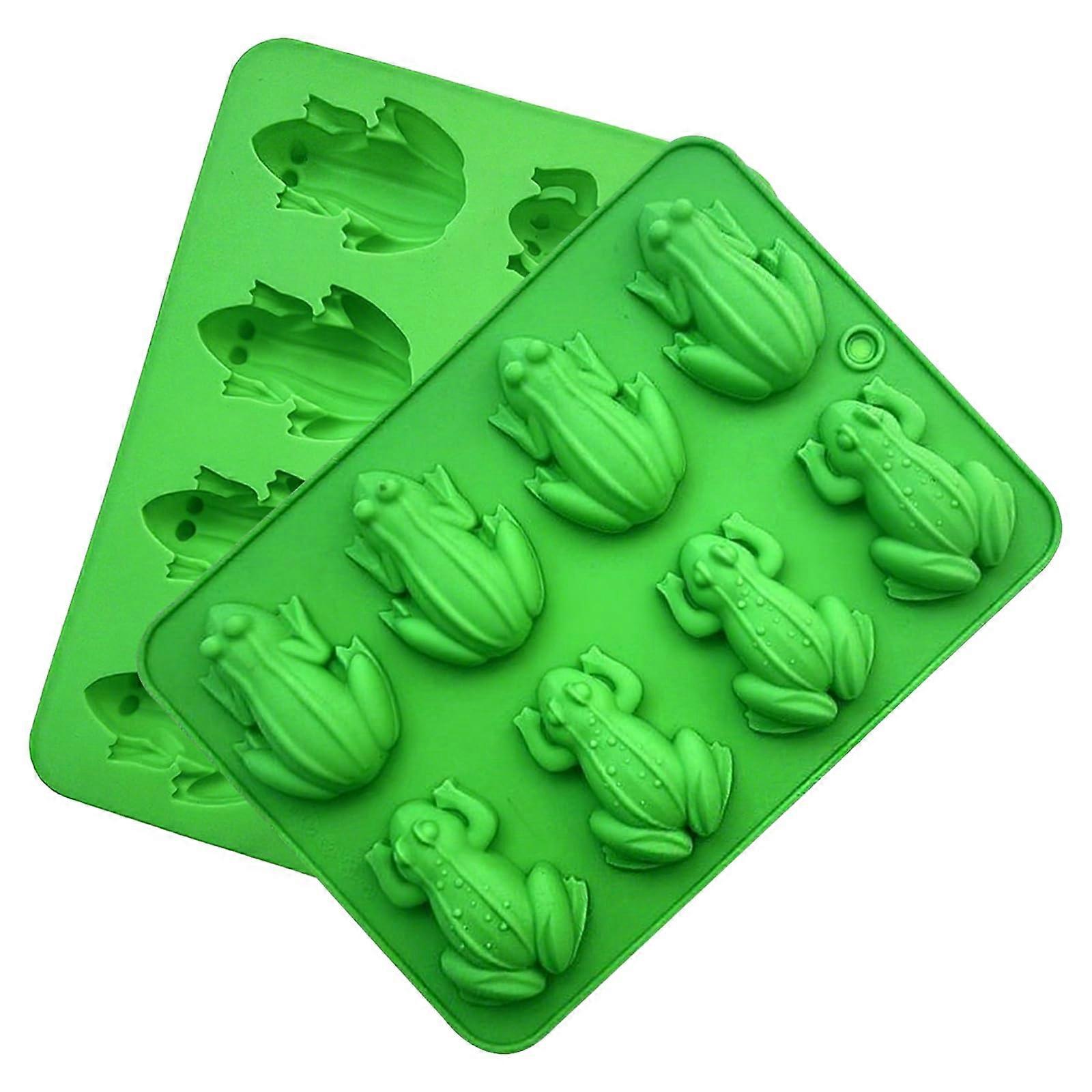 Silicone Chocolate Frog Mold Set of 2, 3D Nonstick Frog Shape Baking Pan for Candy, Cake, Soap