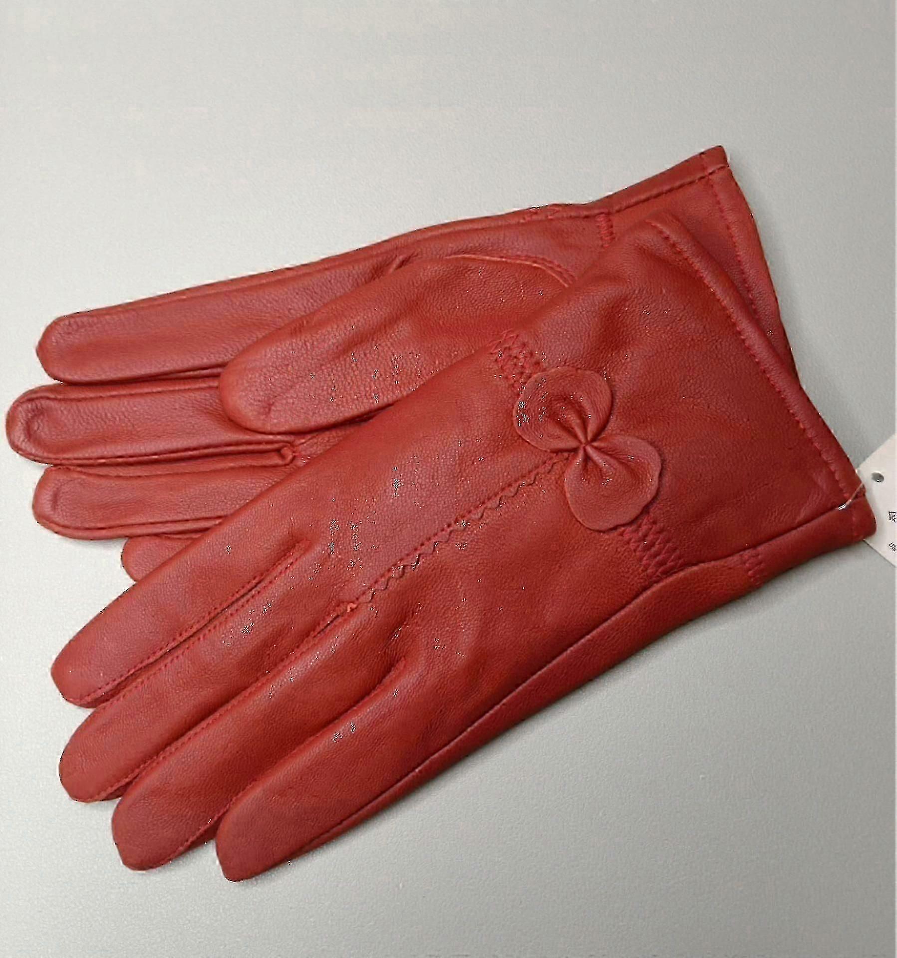 Dames effen kleur lederen handschoenen Warme winterbescherming Buitenaccessoires