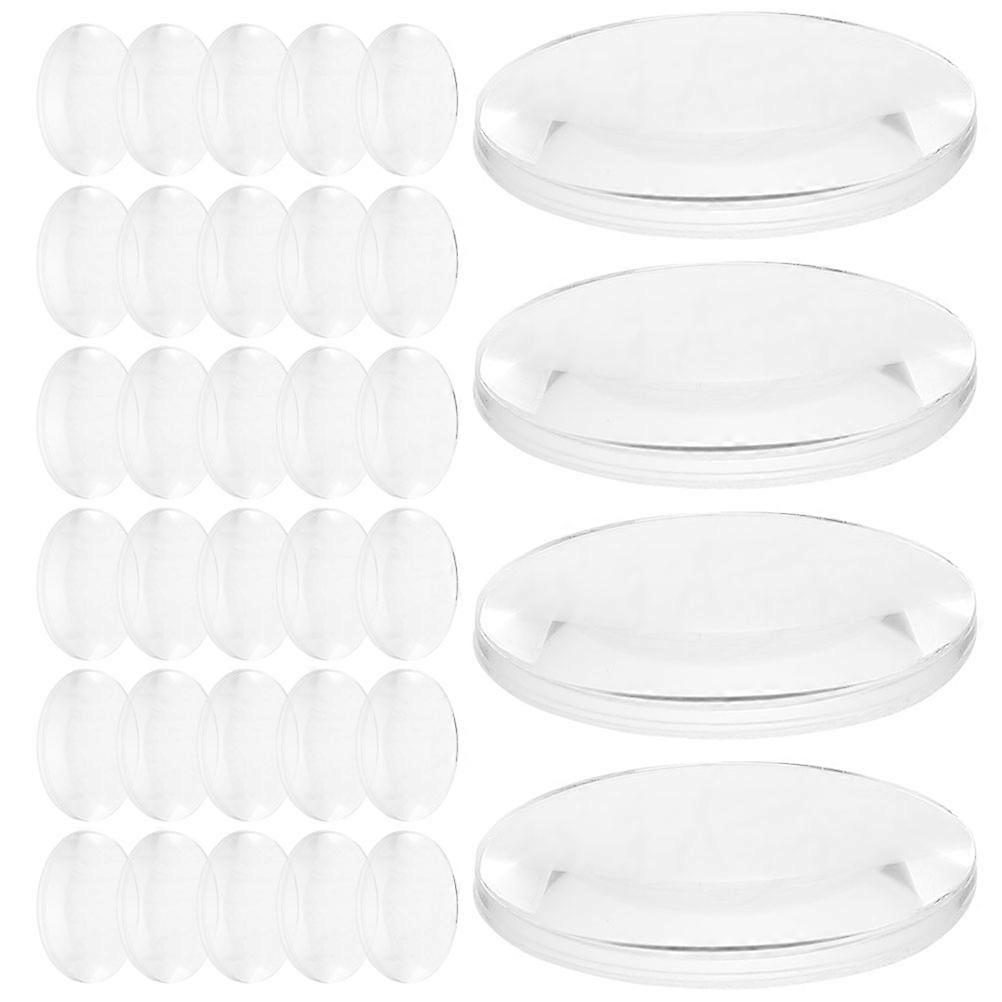 Convex Lens Transparent Acrylic Optical Lens for Physics Teaching 100Pcs