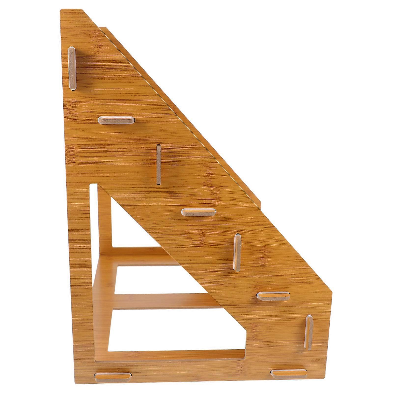 Egg Cake Display Rack Wood Display Riser for Kitchen Use 4-Tier Organizer