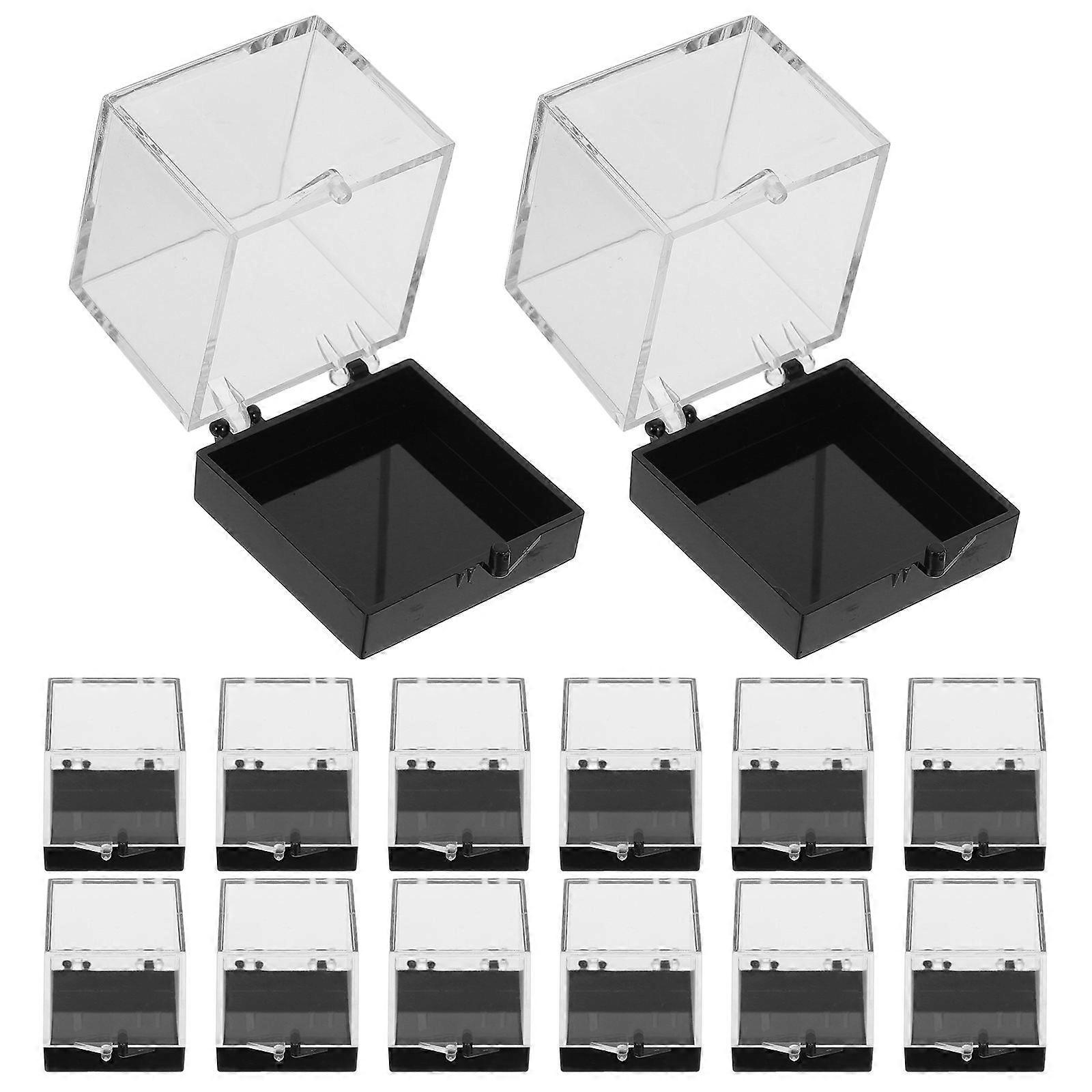 Mineral Specimen Box Clear Plastic Display Box for Collection with 24Pcs