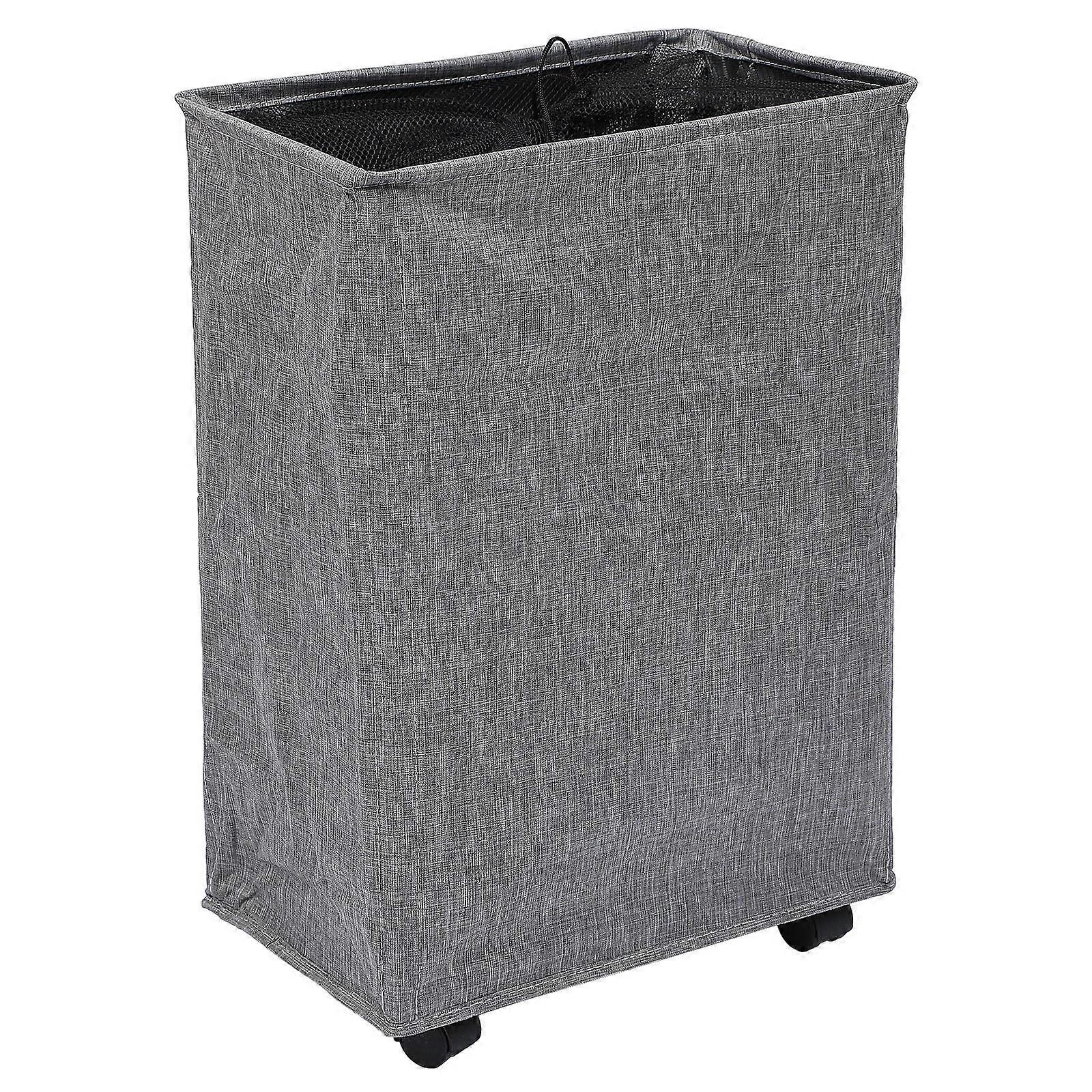 Laundry Bin On Wheels For Bathroom And Walk-In Closet In Rectangular Shape Offering Convenient Folding Feature 1Set