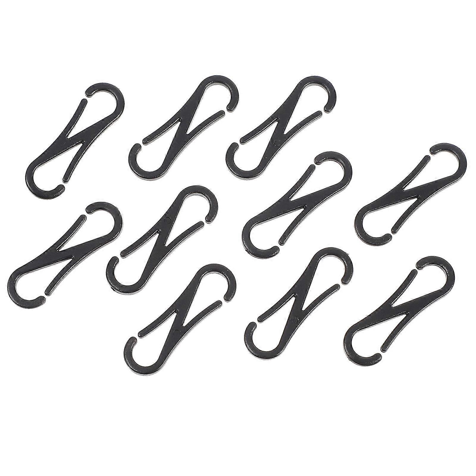Black Lanyard Hooks Snap Clips Plastic for Storage Use 100Pcs