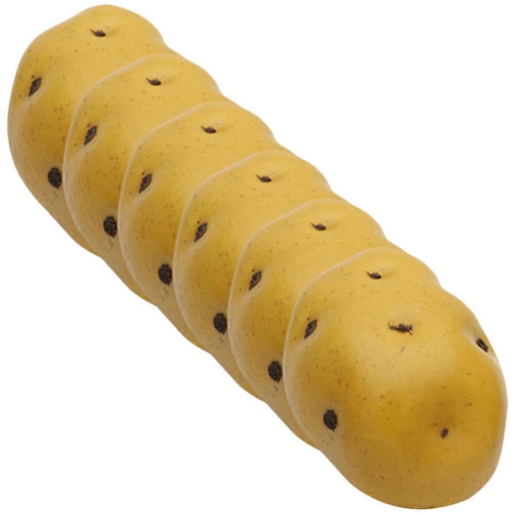Light Yellow Potato Models Artificial Potato Props for DIY 6Pcs Set
