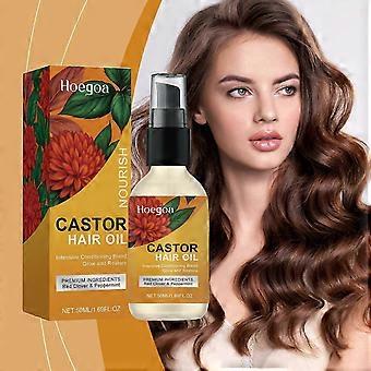 Óleo de Cabelo de Rícino Orgânico para Cabelos Mais Grossos e Cheios, Óleo de Rícino para Crescimento e Restauração de Cabelo com Hortelã-Pimenta, Óleo de Raiz de Gengibre, Extrato de RrosemaryDeep Hydra