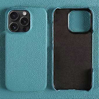 Case For Iphone 13 Peacock Blue Leather Premium Top Layer No9192