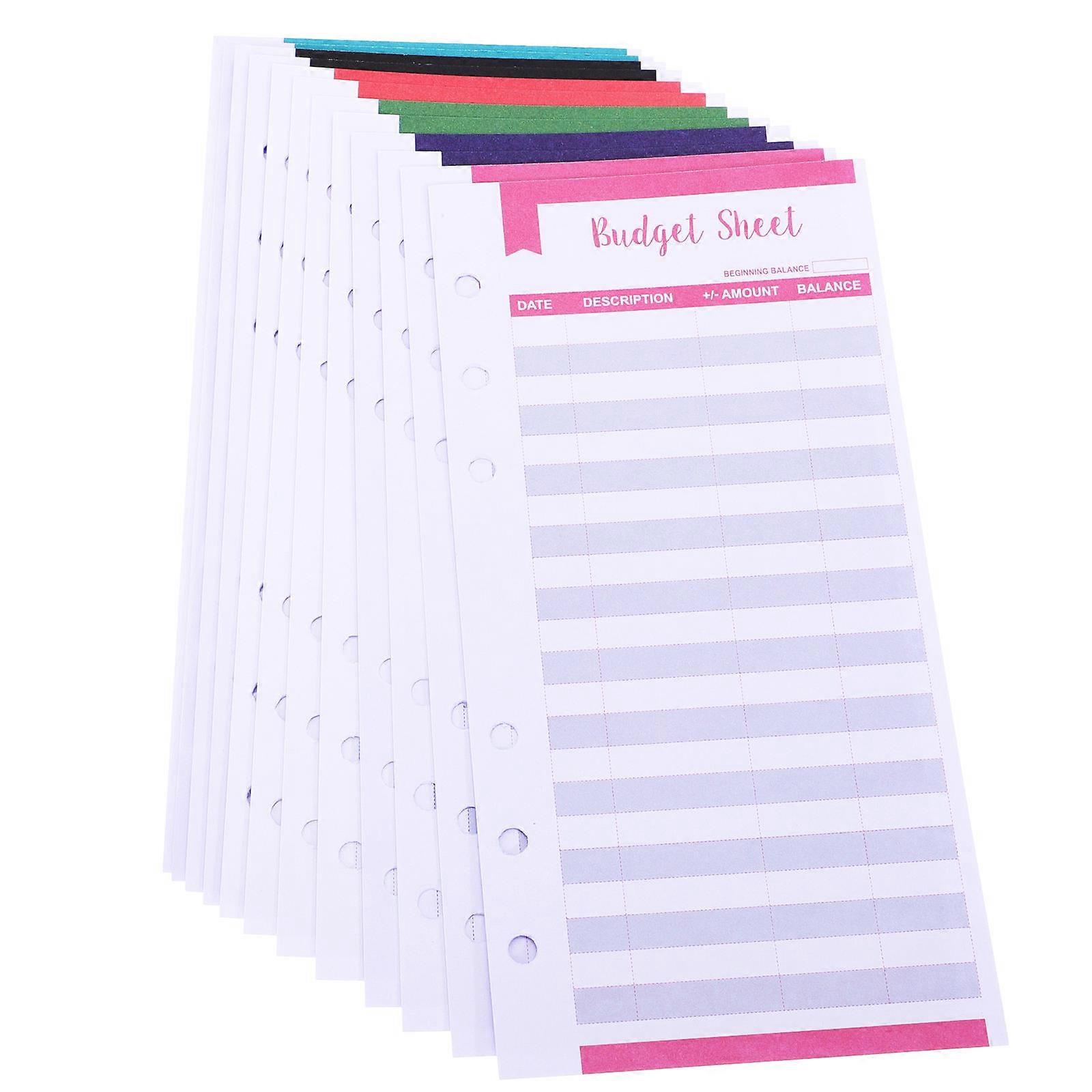 Budget Planner Card Binder Budget Sheets for Personal Use 12Pcs Assorted Color