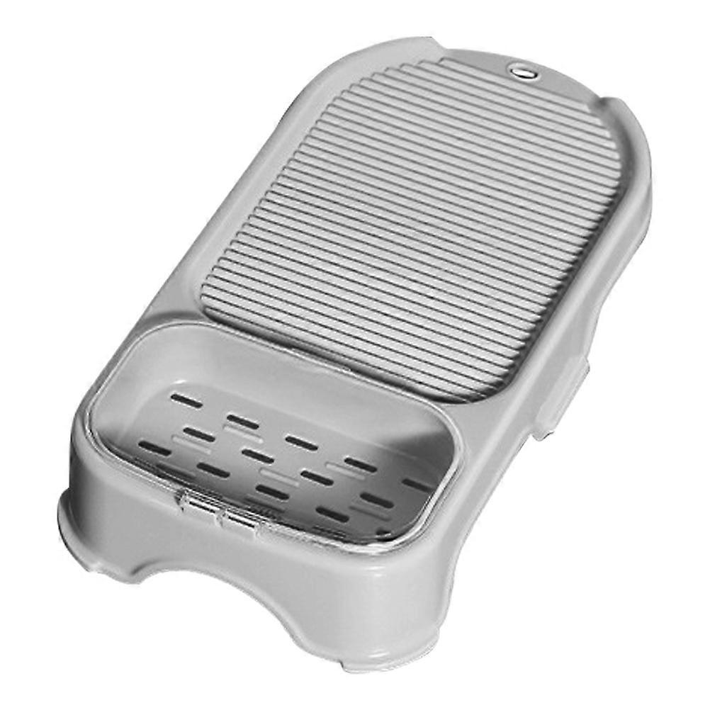 Grey Washboard for Laundry with Soap Holder Household 3Pcs Set