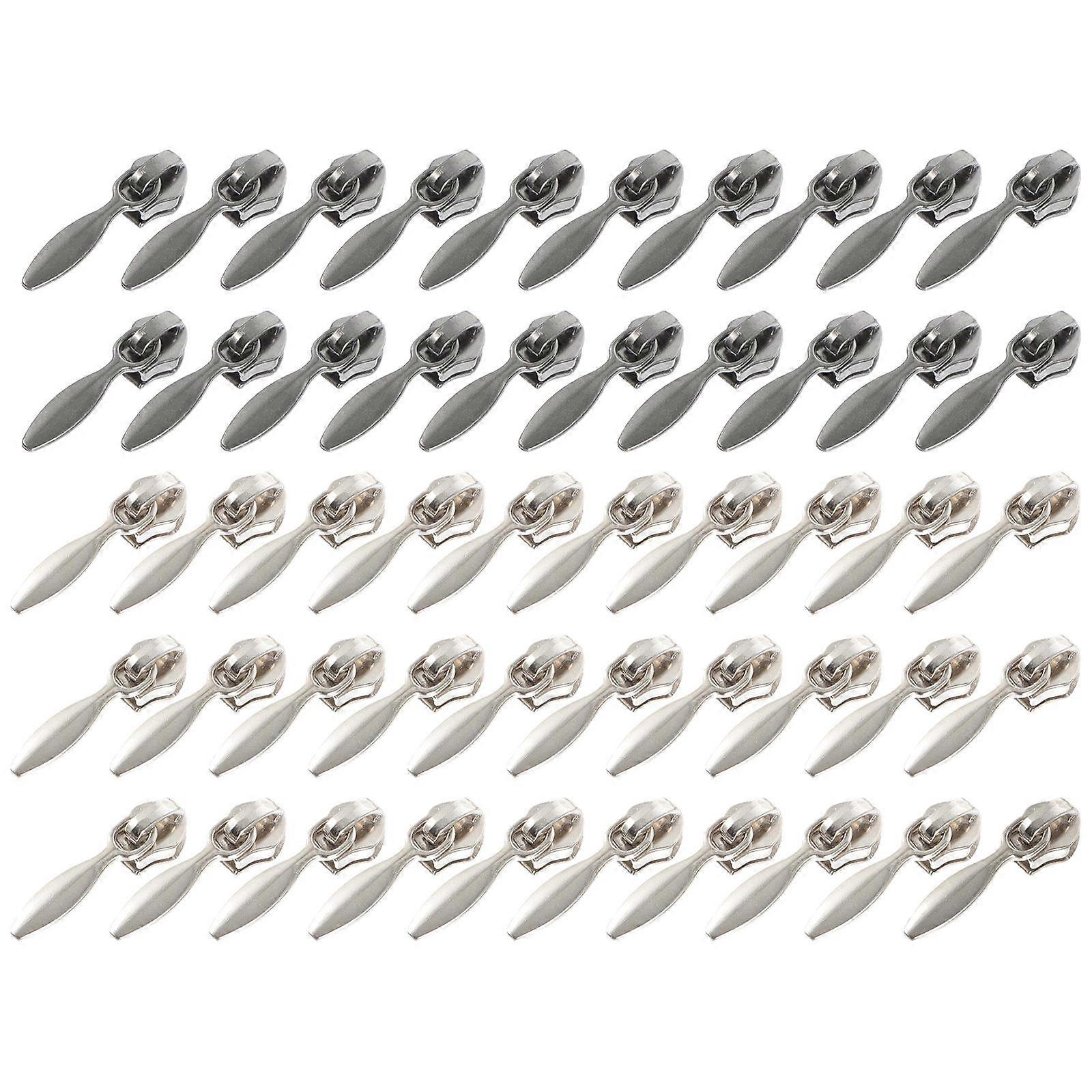 Metal Zipper Pullers Replacement for 50Pcs Bag Luggage Zipper Pull Tabs