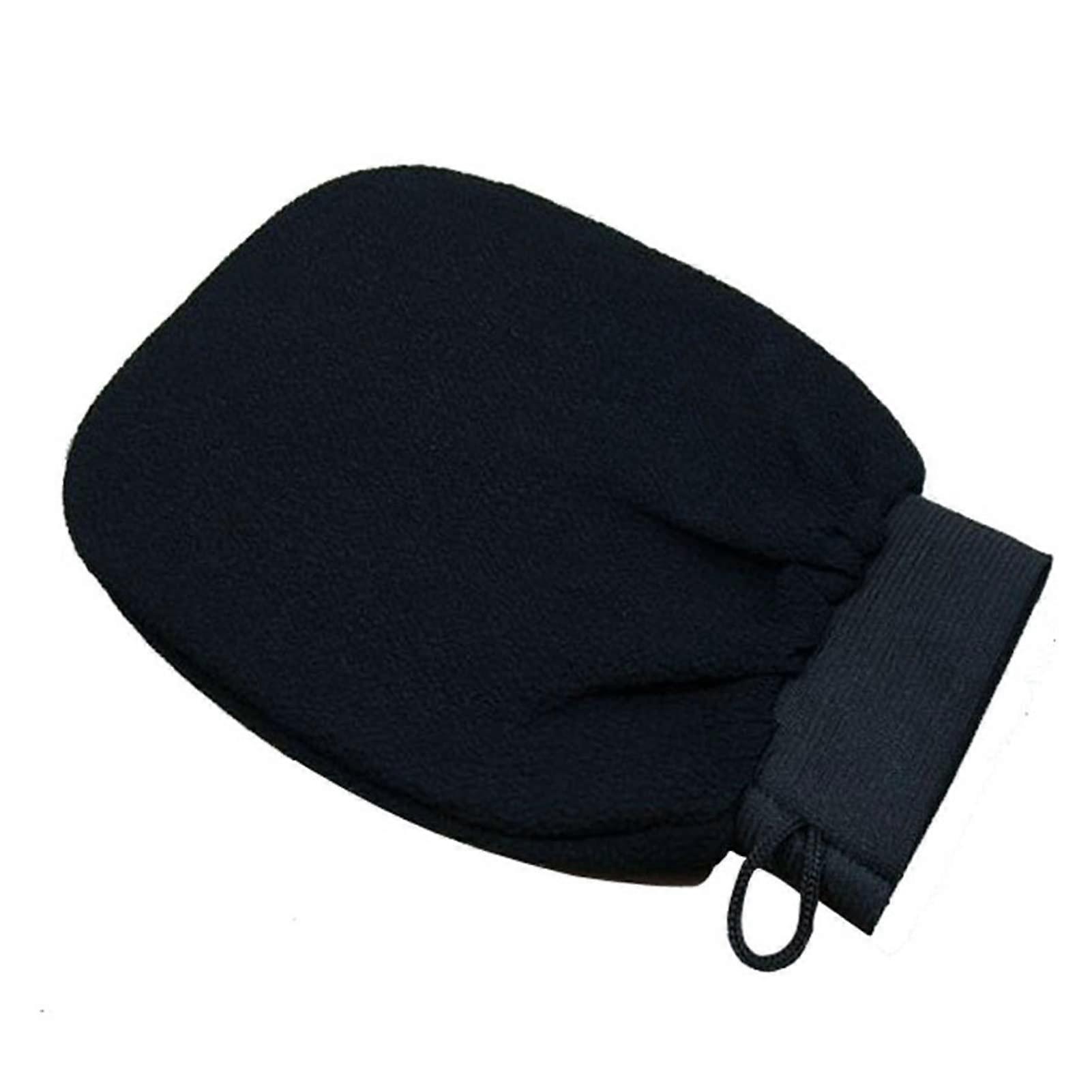 Exfoliating Glove 50 Pack Double Sided Scrub Mitt with Black Microfiber Cloths Scratch Cleaning
