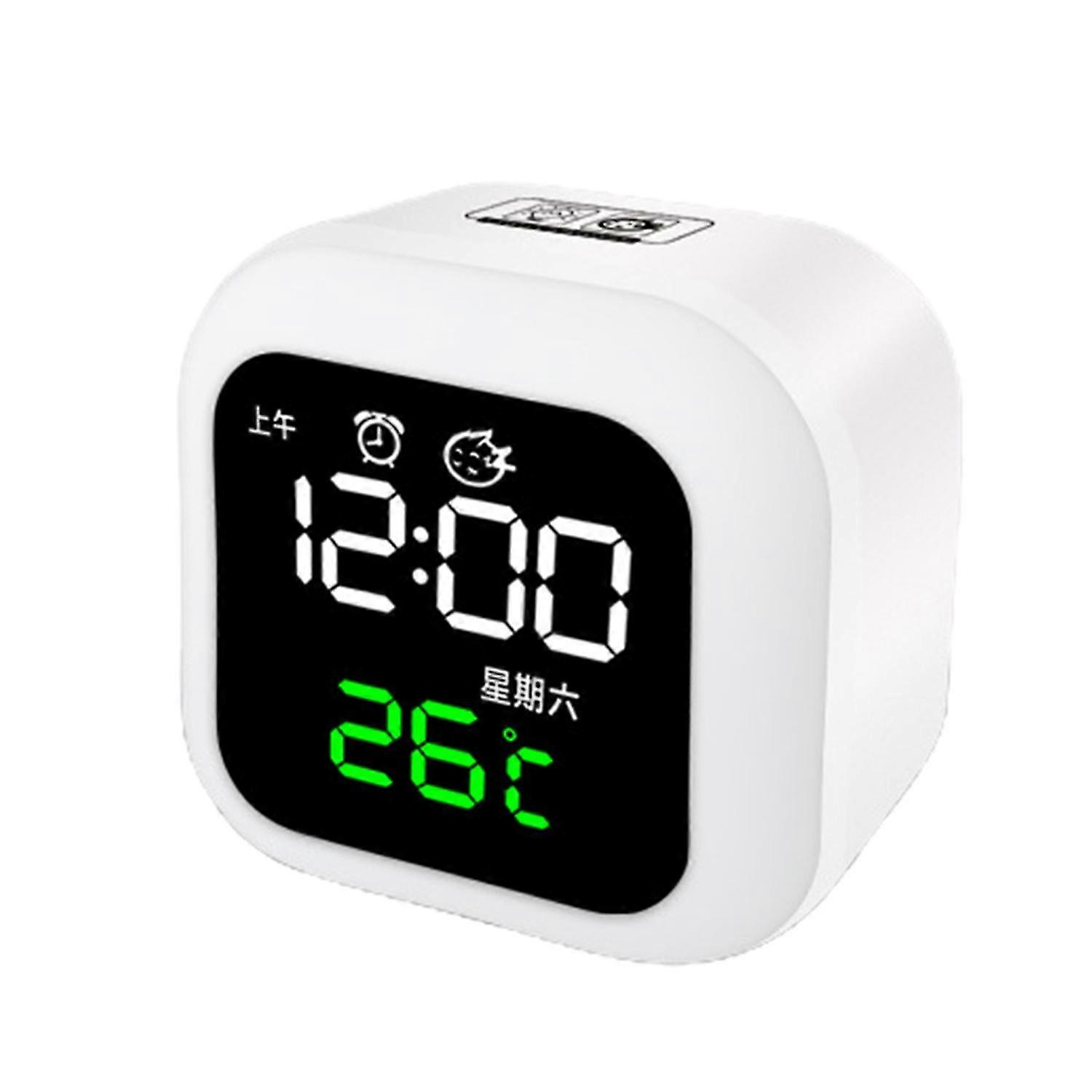 Clock Intelligent Multifunctional ABS LED Voice Control Electronic Alarm Clock for Dormitory